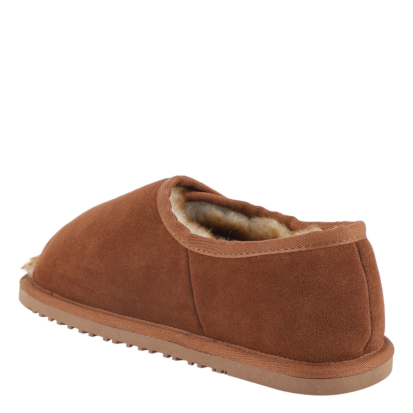 Peltz Shoes Men's Lamo APMA Open Toe Wrap Slipper CHESTNUT CM2337-CNT