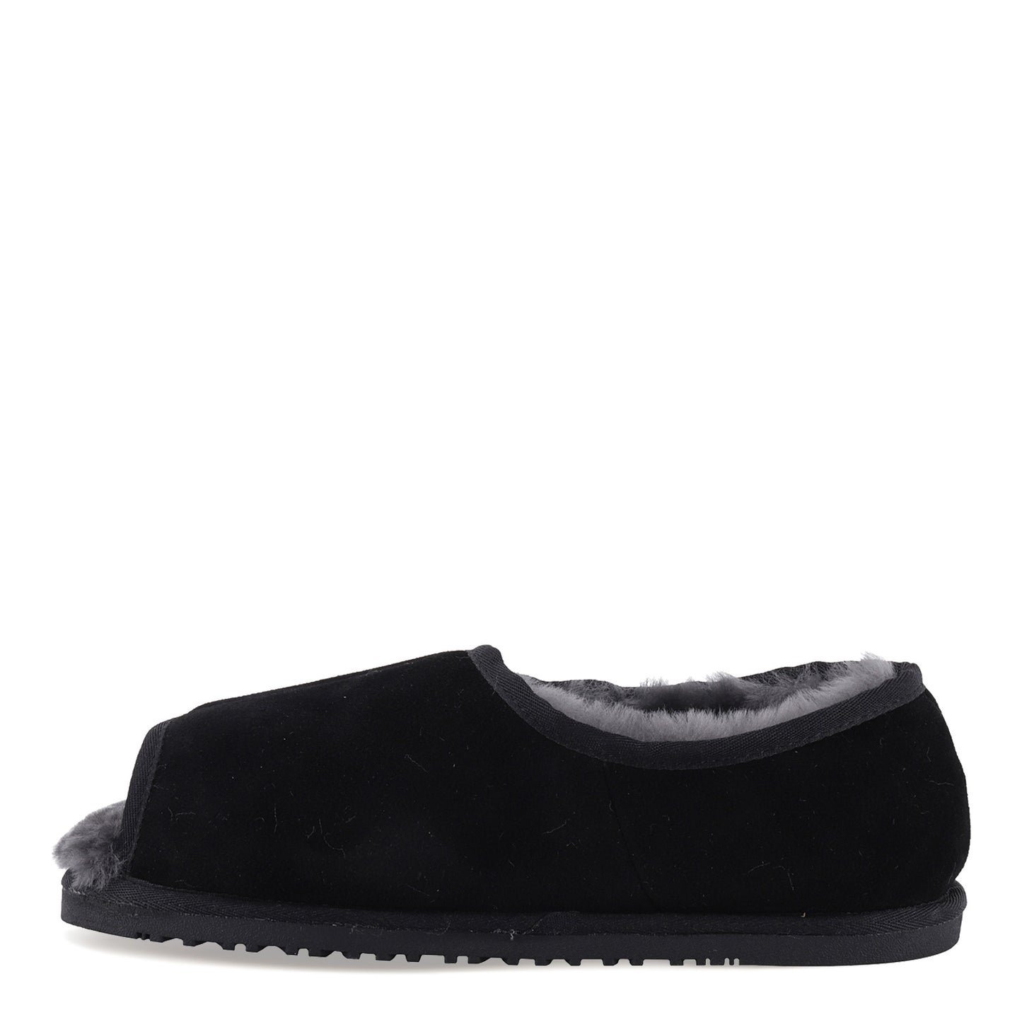 Peltz Shoes Men's Lamo APMA Open Toe Wrap Slipper - Wide Width BLACK CM2337WD-BLK