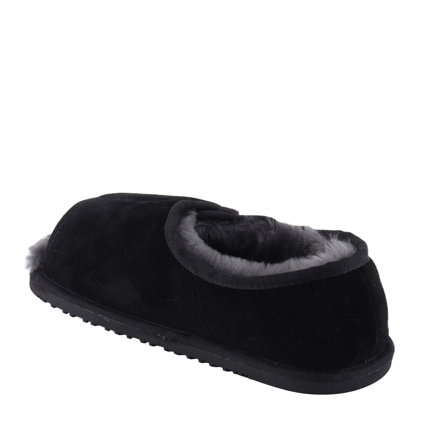 Peltz Shoes Men's Lamo APMA Open Toe Wrap Slipper - Wide Width BLACK CM2337WD-BLK