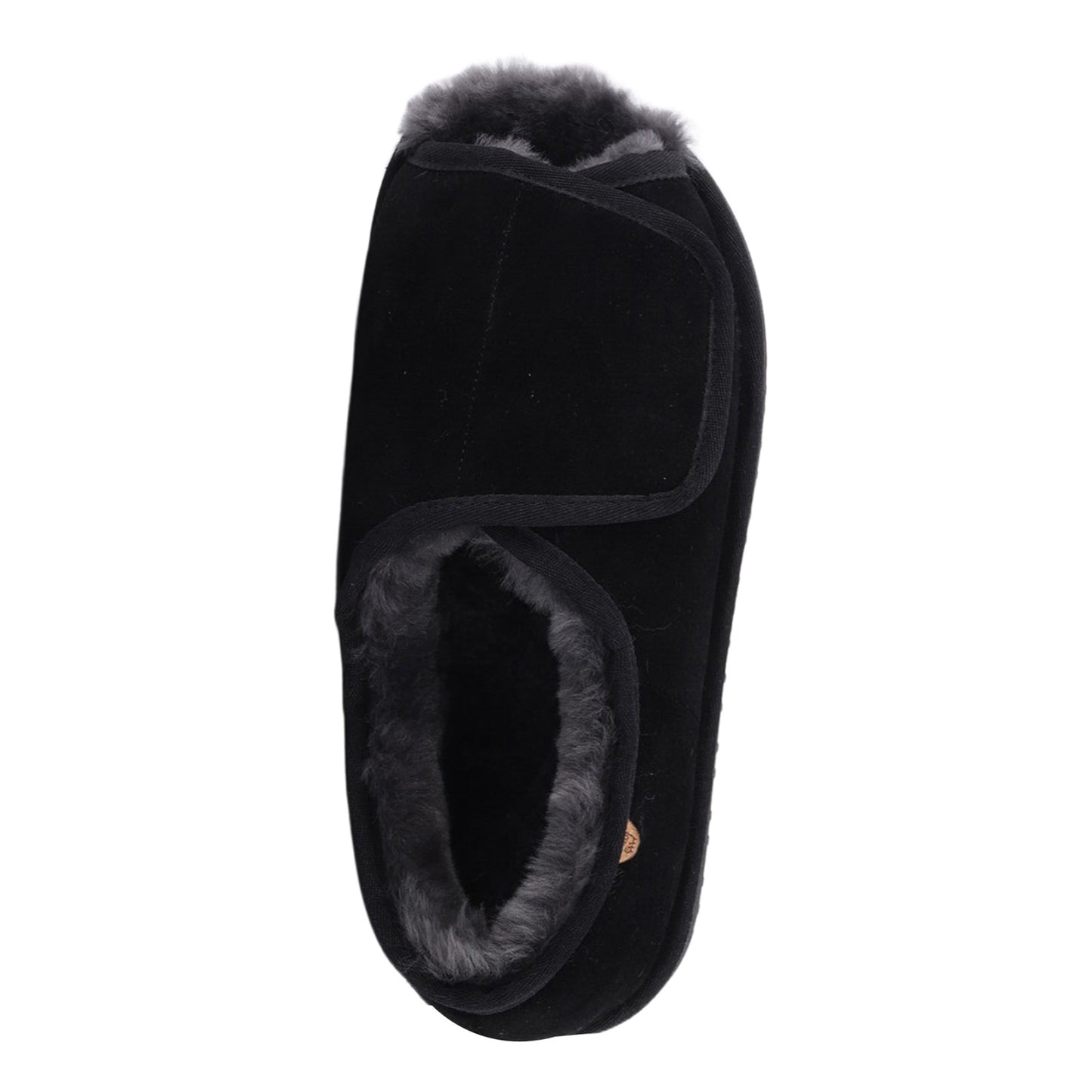 Peltz Shoes Men's Lamo APMA Open Toe Wrap Slipper - Wide Width BLACK CM2337WD-BLK