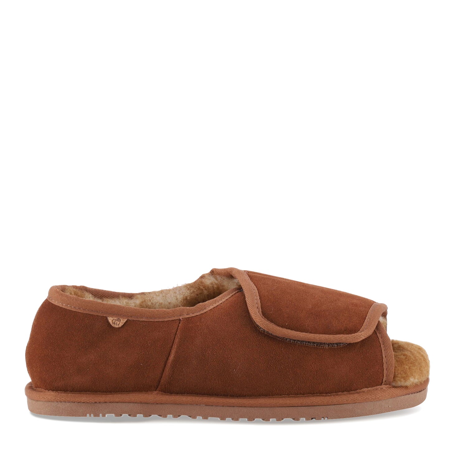 Peltz Shoes Men's Lamo APMA Open Toe Wrap Slipper - Wide Width CHESTNUT CM2337WD-CNT