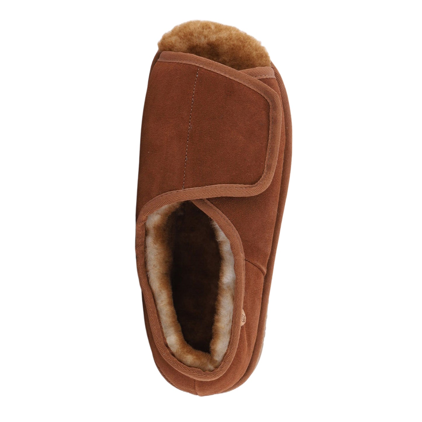 Peltz Shoes Men's Lamo APMA Open Toe Wrap Slipper - Wide Width CHESTNUT CM2337WD-CNT