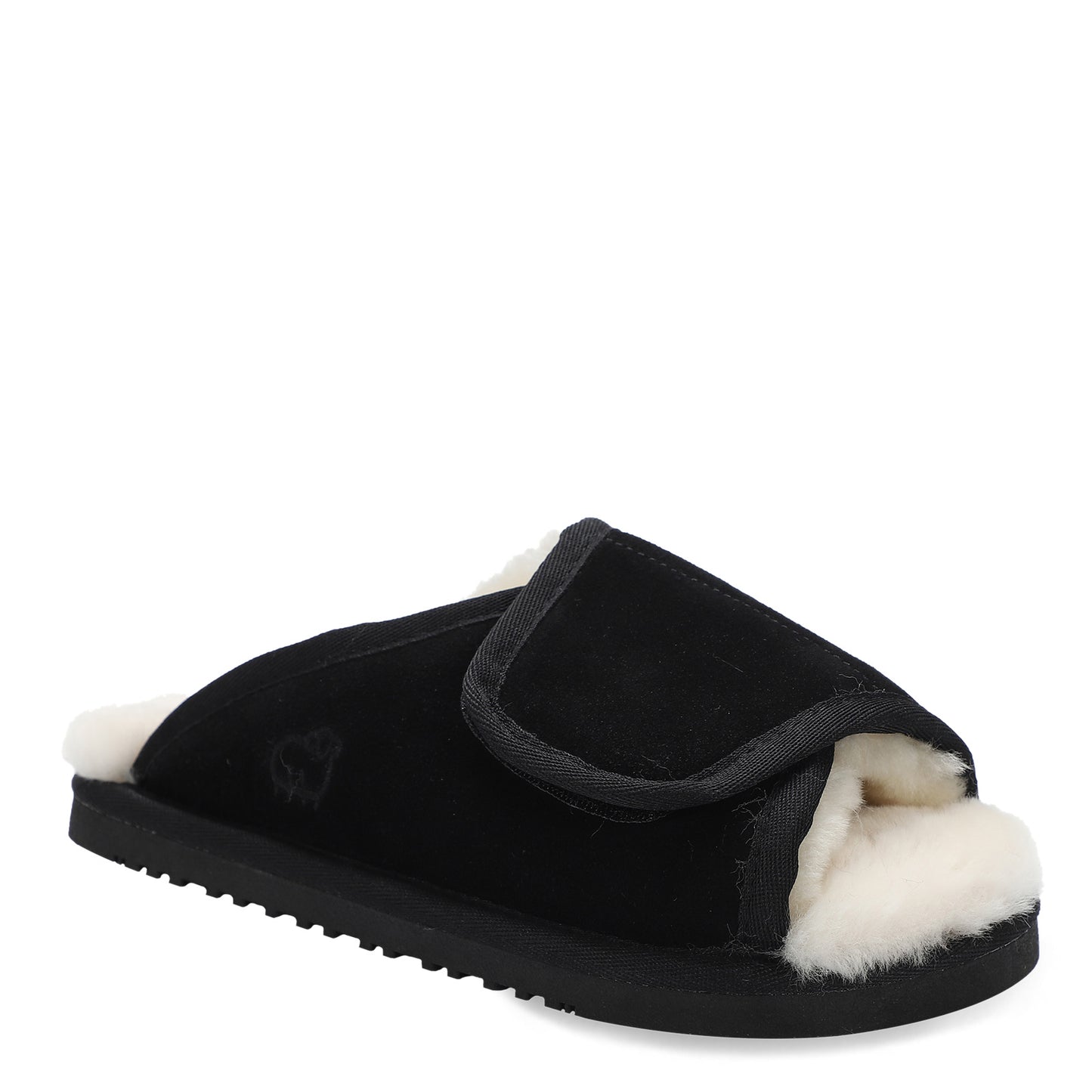 Peltz Shoes Men's Lamo APMA Slide Wrap Slipper BLACK CM2338-BLK