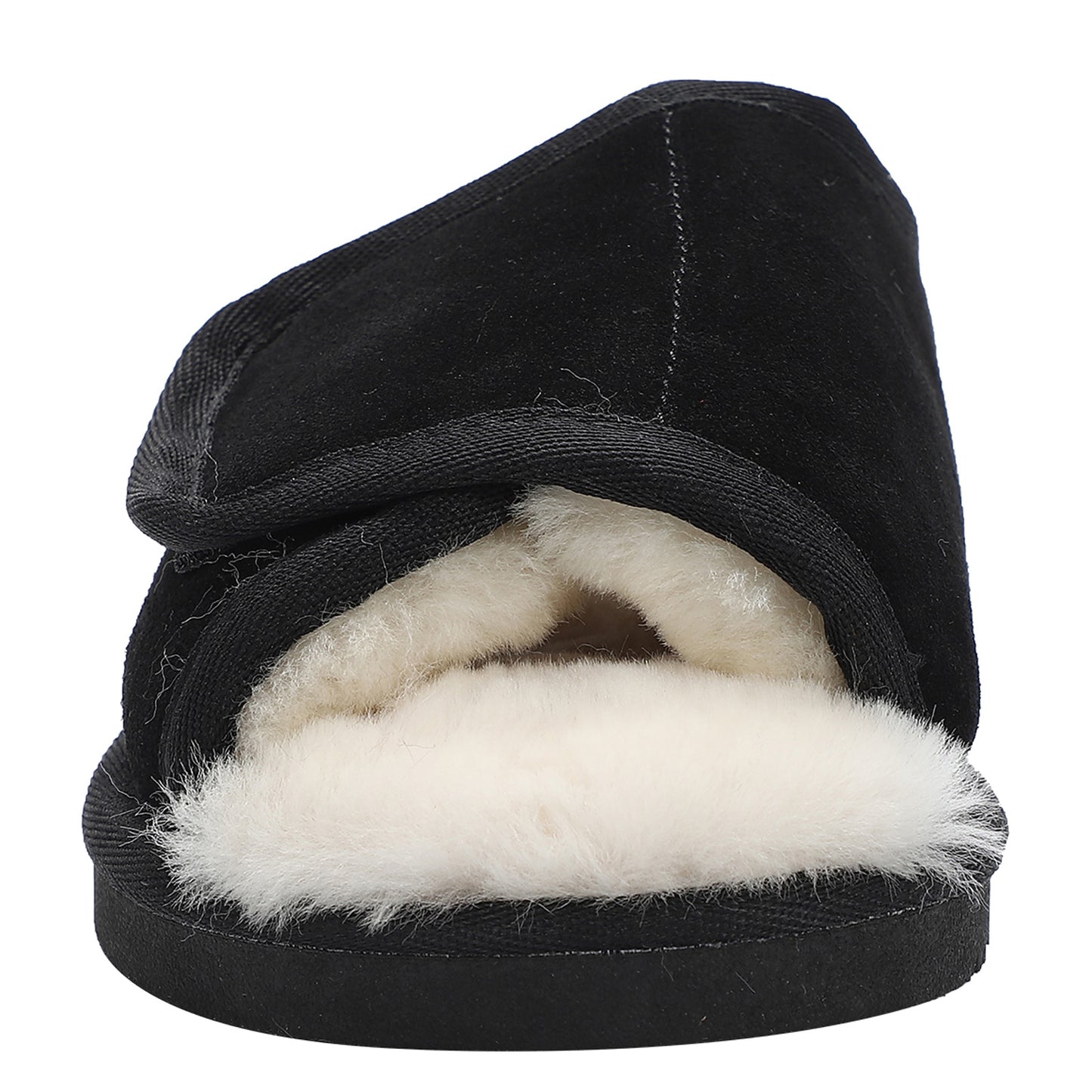 Peltz Shoes Men's Lamo APMA Slide Wrap Slipper BLACK CM2338-BLK