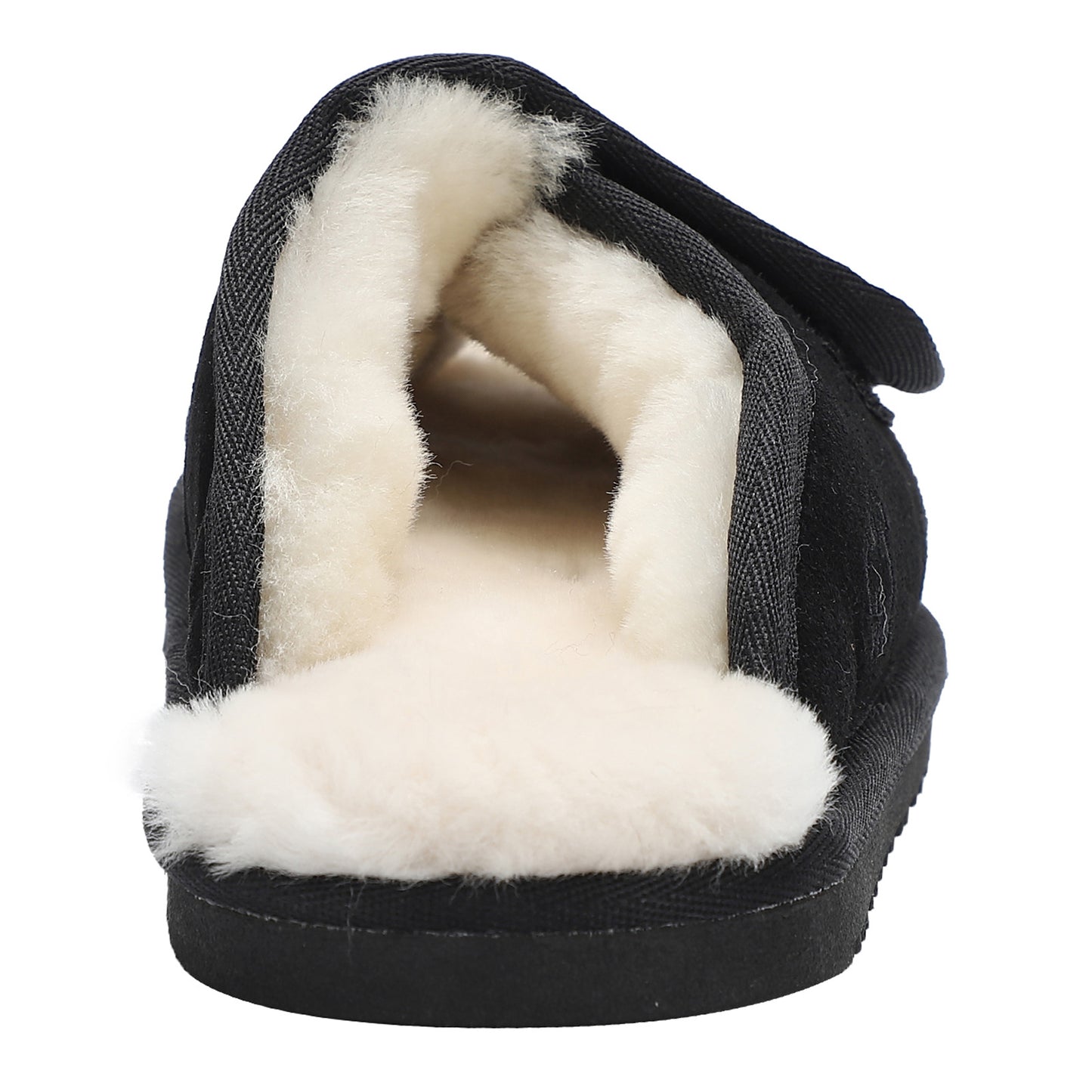 Peltz Shoes Men's Lamo APMA Slide Wrap Slipper BLACK CM2338-BLK
