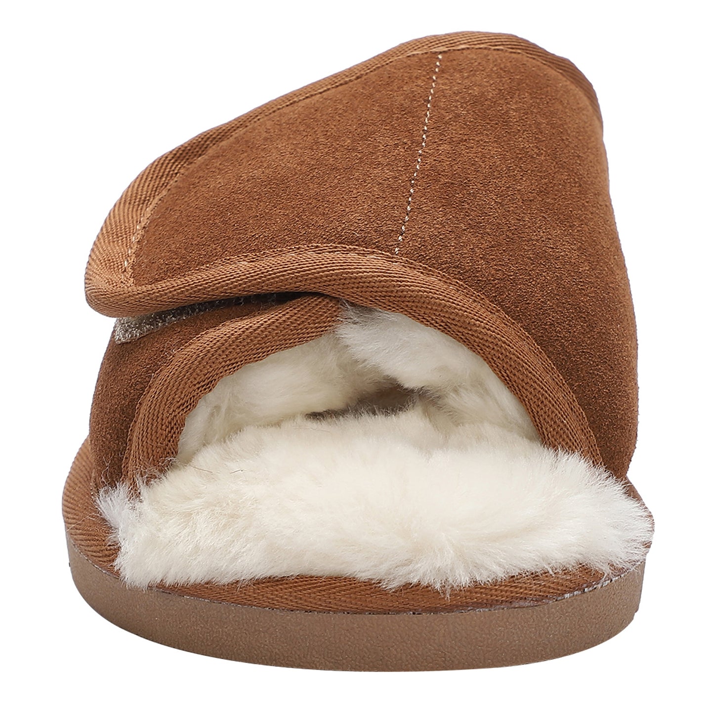 Peltz Shoes Men's Lamo APMA Slide Wrap Slipper CHESTNUT CM2338-CNT