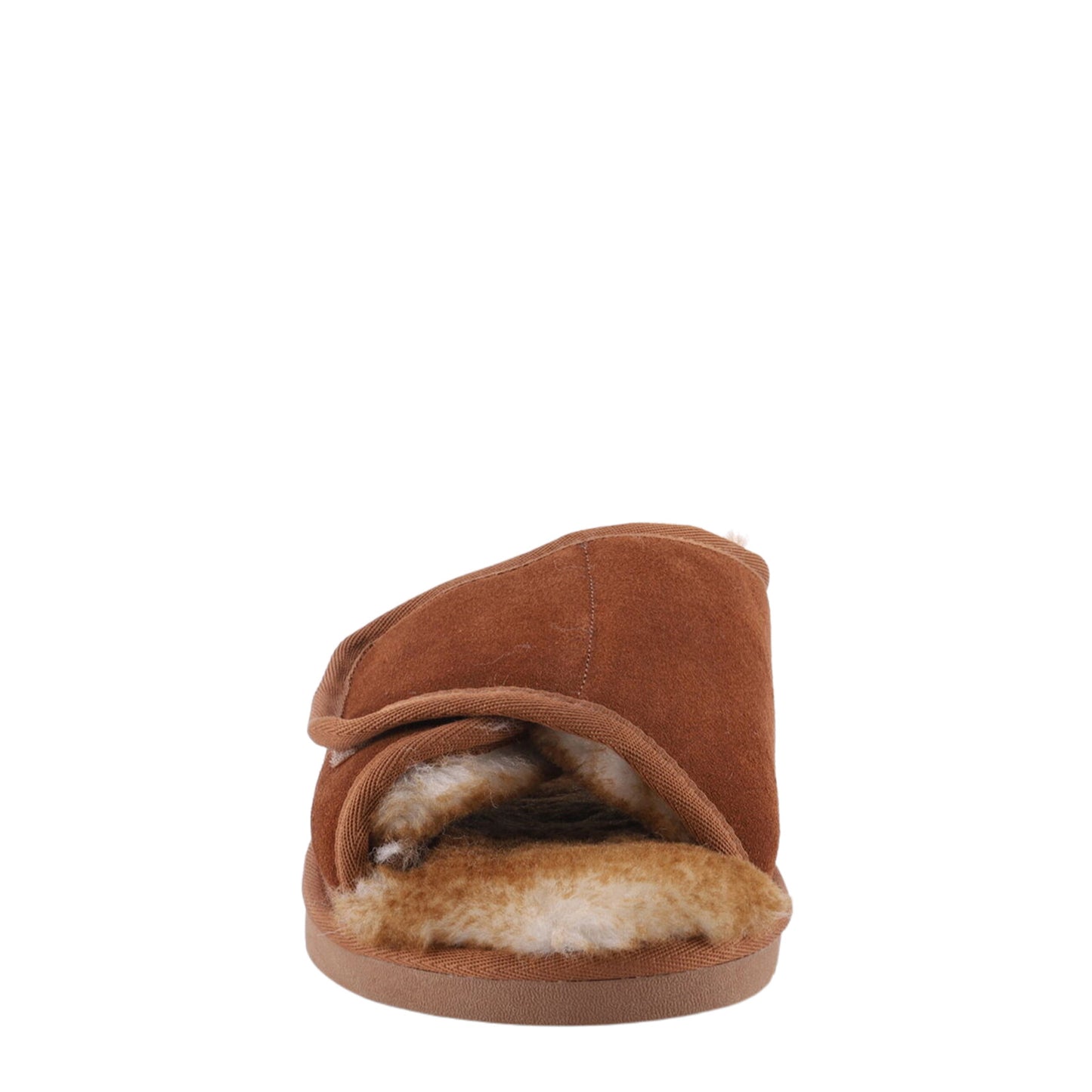 Peltz Shoes Men's Lamo APMA Slide Wrap Slipper - Wide Width CHESTNUT CM2338WD-CNT