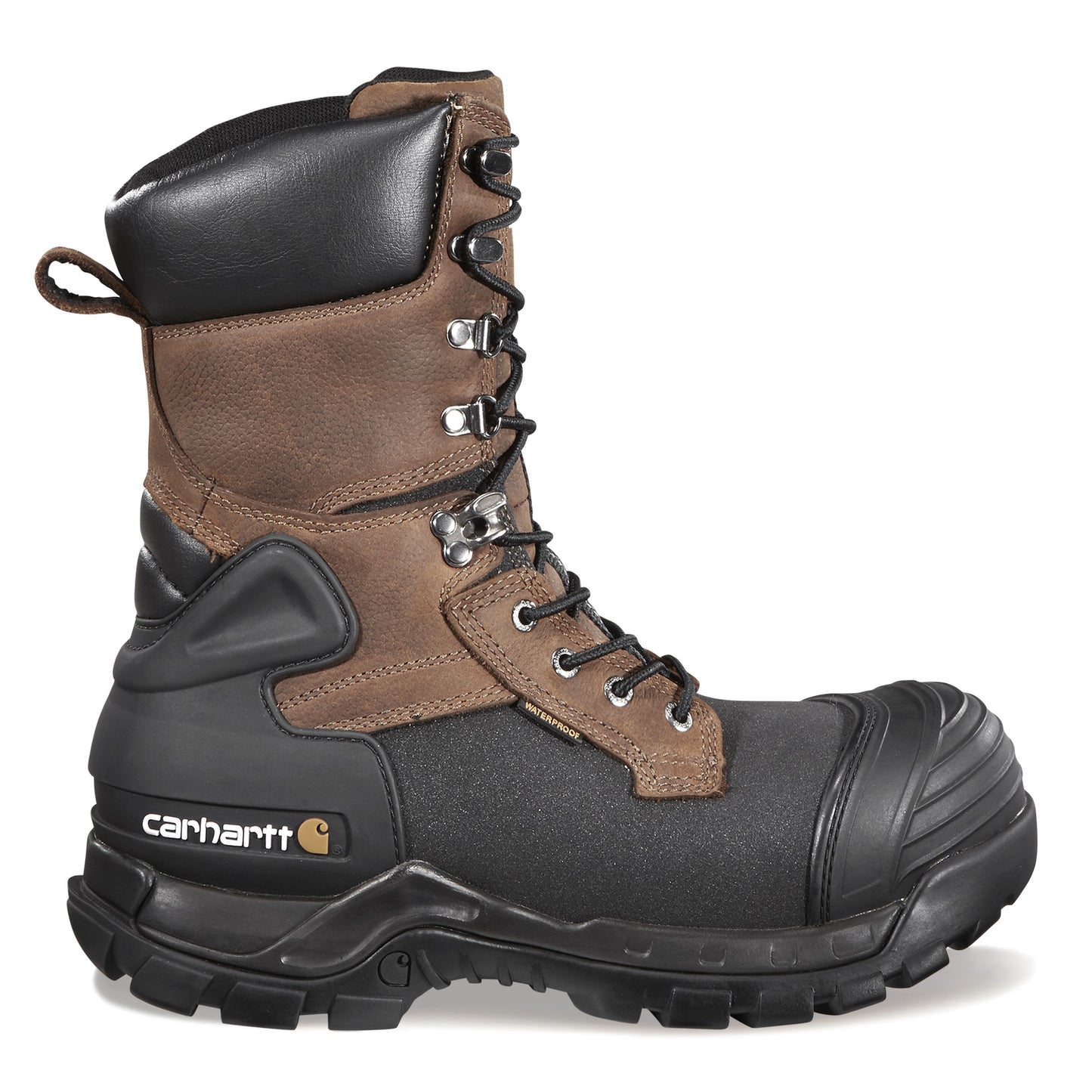 Peltz Shoes Men's Carhartt Yukon Pac WP Ins. 10 Composite Toe Boot BROWN BLACK CMC1259