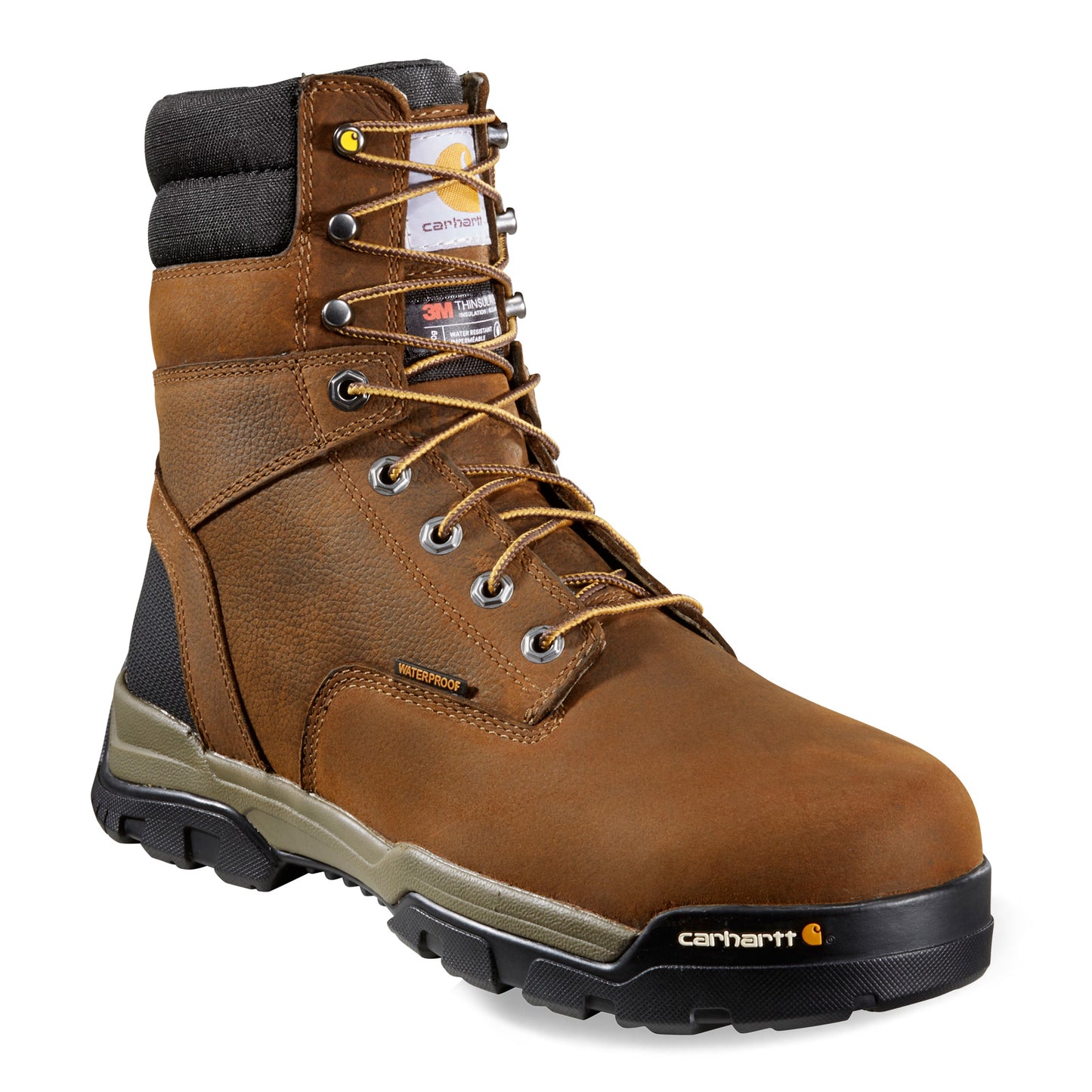 Peltz Shoes Men's Carhartt Ground Force WP INS 8 in Soft Toe Boot BROWN CME8047