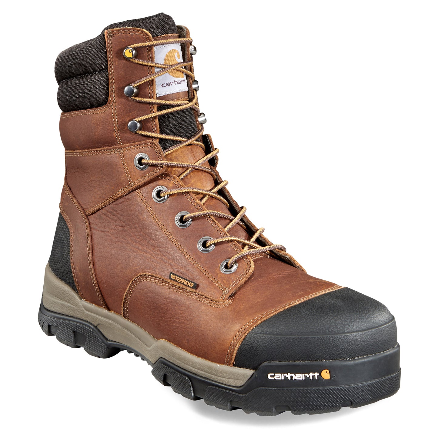 Peltz Shoes Men's Carhartt Ground Force WP 8 in CT Boot REDDISH BROWN CME8355