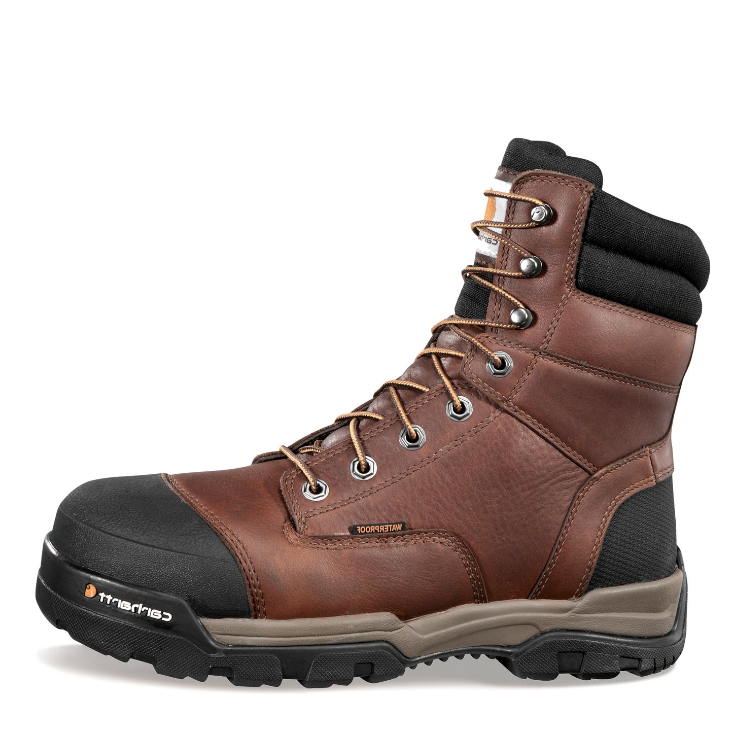 Peltz Shoes Men's Carhartt Ground Force WP 8 in CT Boot REDDISH BROWN CME8355