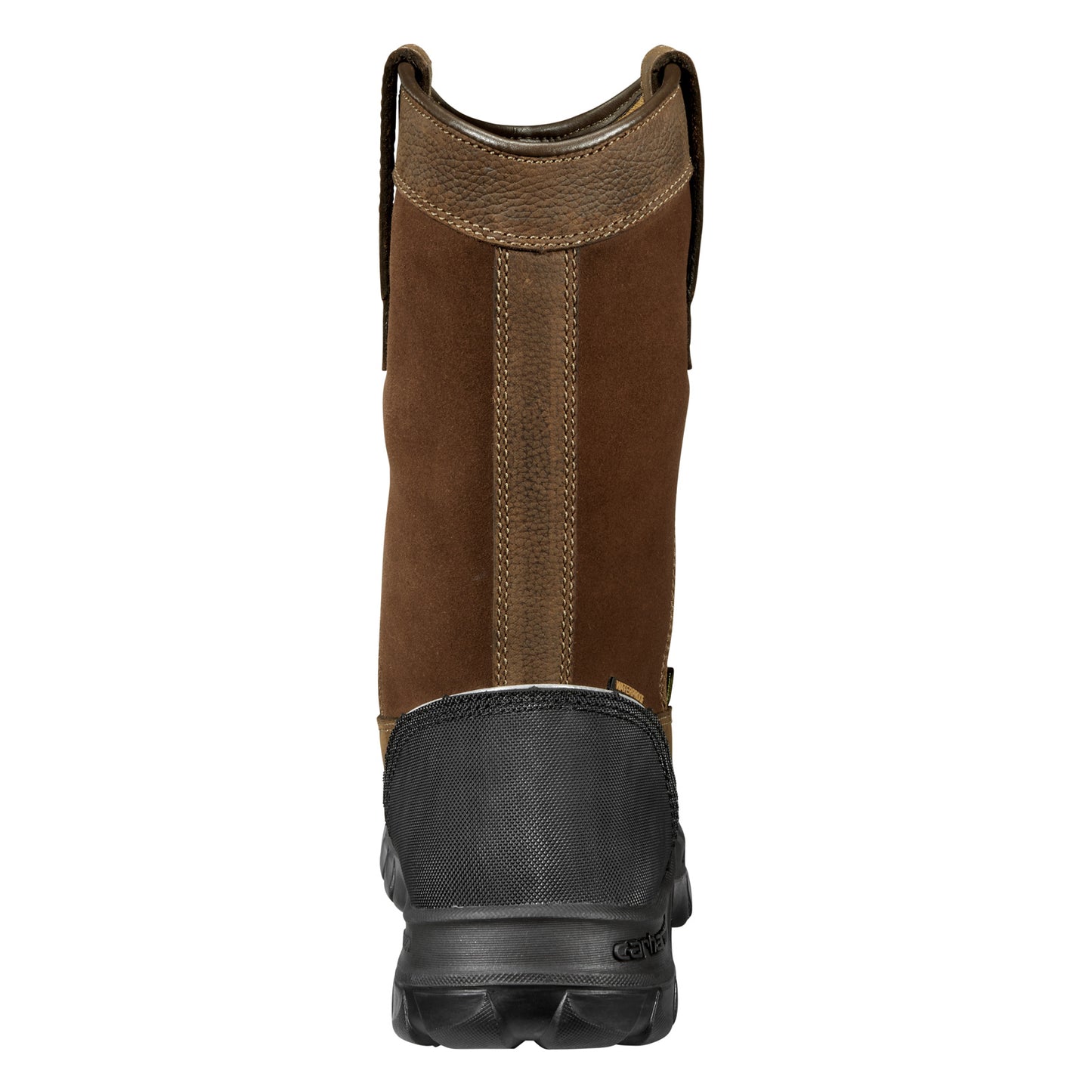 Peltz Shoes Men's Carhartt Rugged Flex WP MG 11in Composite Toe Wellington Boot BROWN BLACK CMF1721