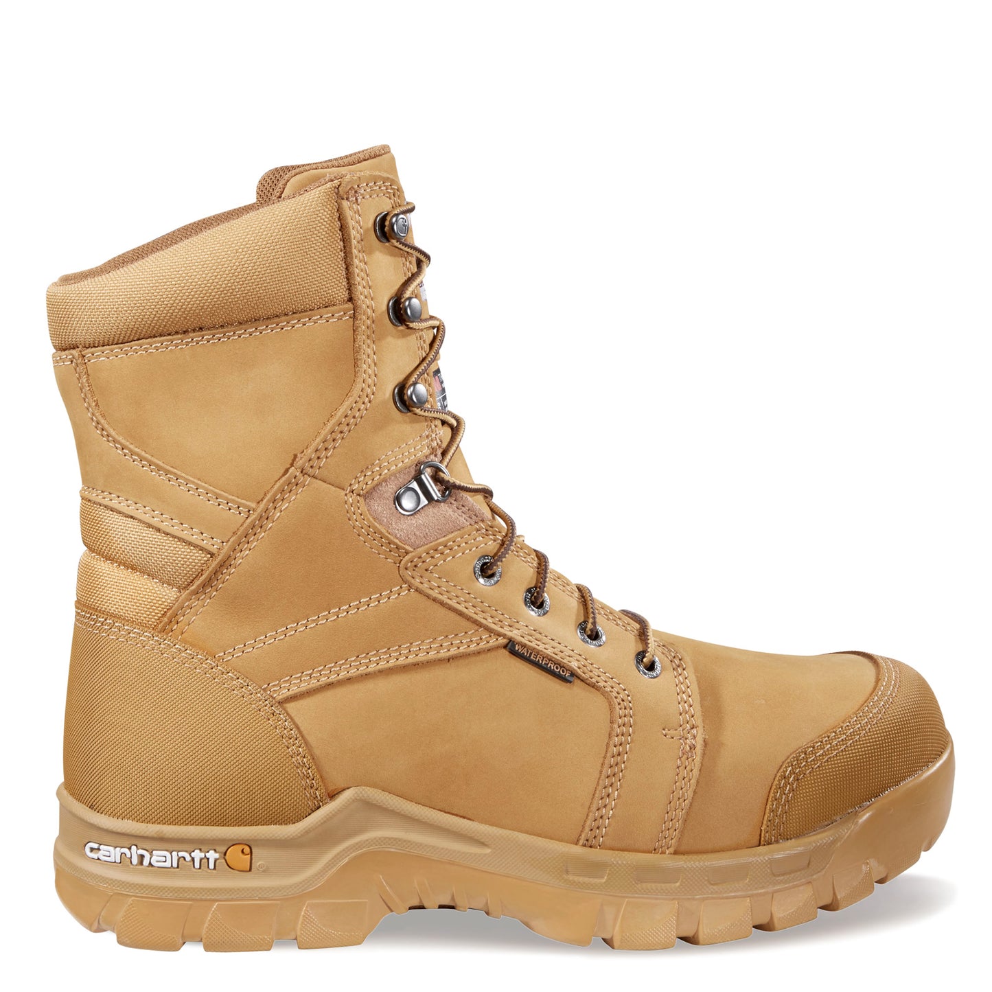 Peltz Shoes Men's Carhartt Rugged Flex WP Ins 8in Soft Toe Work Boot WHEAT CMF8058