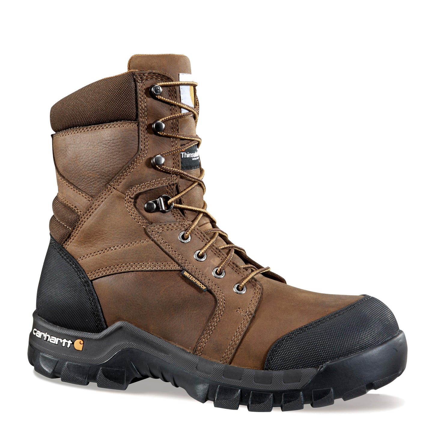 Peltz Shoes Men's Carhartt Rugged Flex WP Ins 8in CT Work Boot BROWN OILED CMF8389