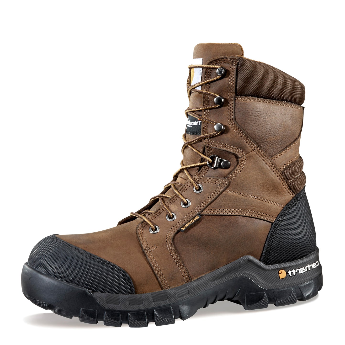 Peltz Shoes Men's Carhartt Rugged Flex WP Ins 8in CT Work Boot BROWN OILED CMF8389