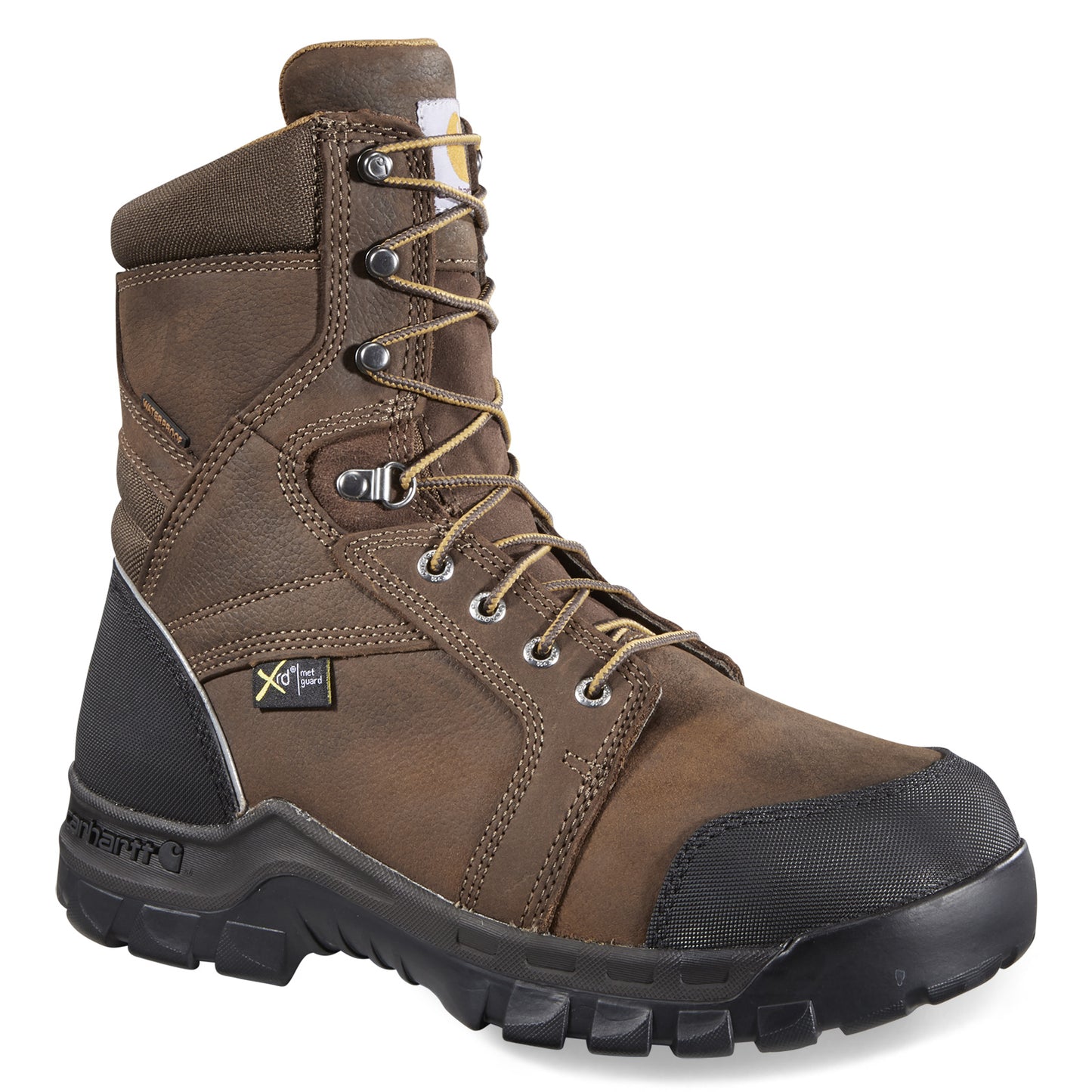 Peltz Shoes Men's Carhartt Rugged Flex WP 8in CT Work Boot BROWN OILED CMF8720