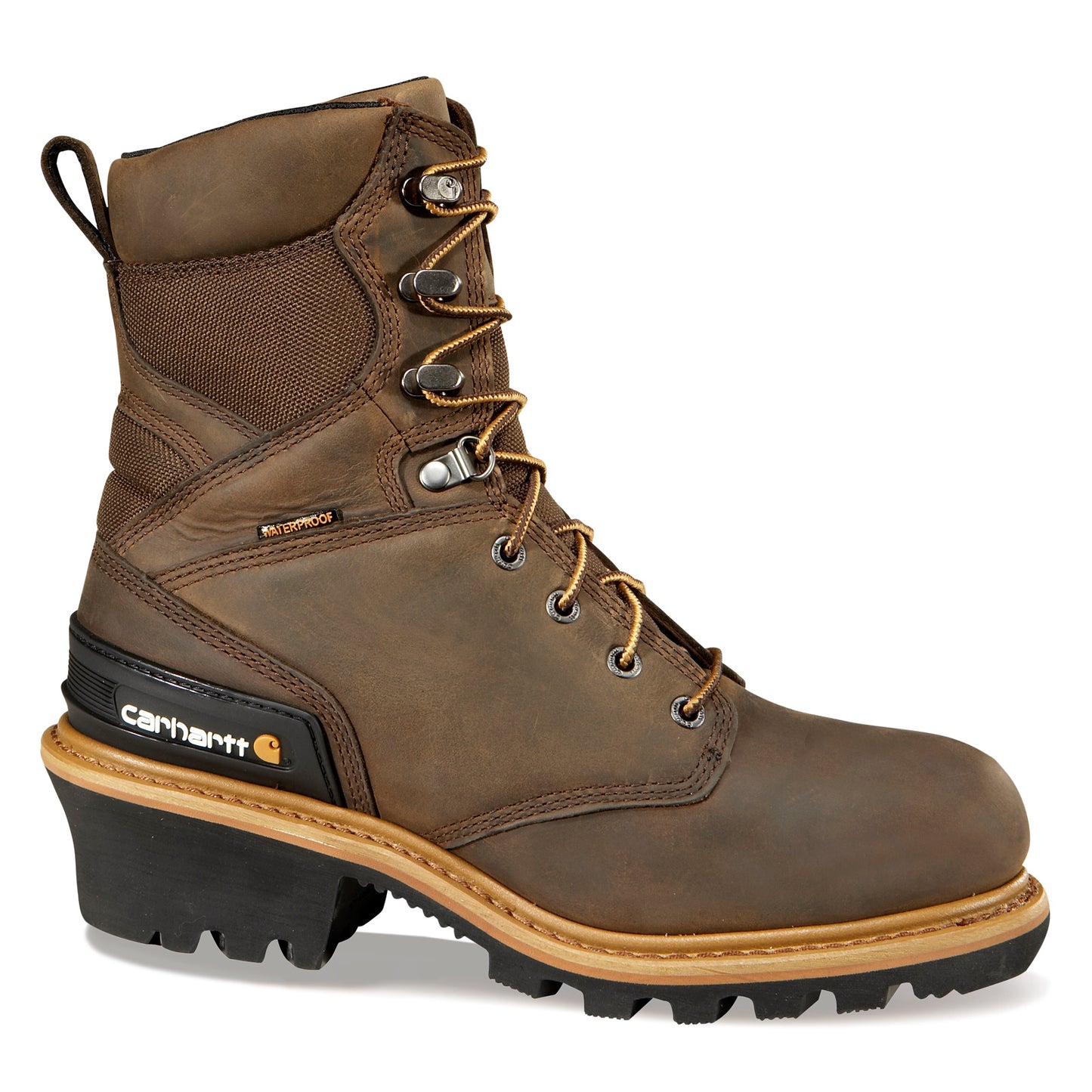 Peltz Shoes Men's Carhartt 8in Climbing Insulated Composite Toe Work Boot BROWN CML8369