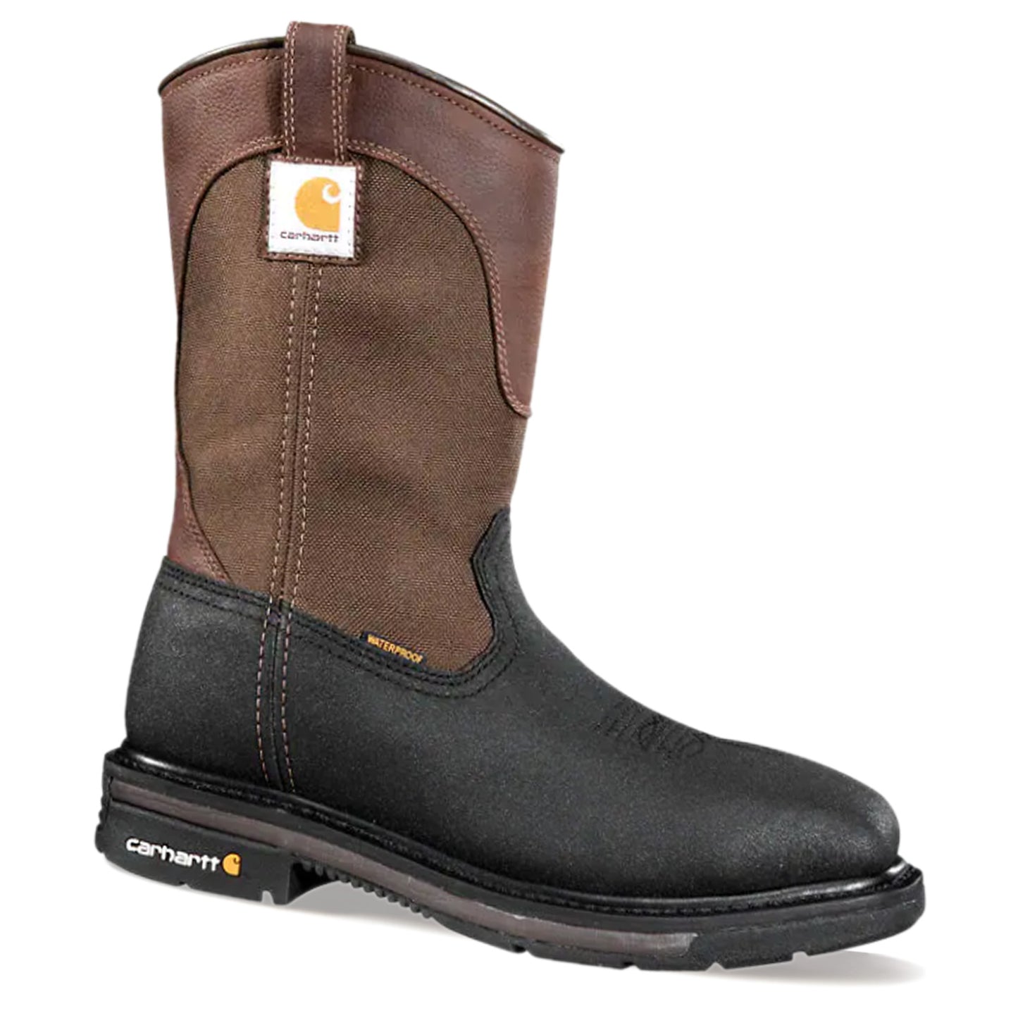 Peltz Shoes Men's Carhartt Rugged Flex 11in Steel Toe WP Wellington Boot BROWN BLACK CMP1258