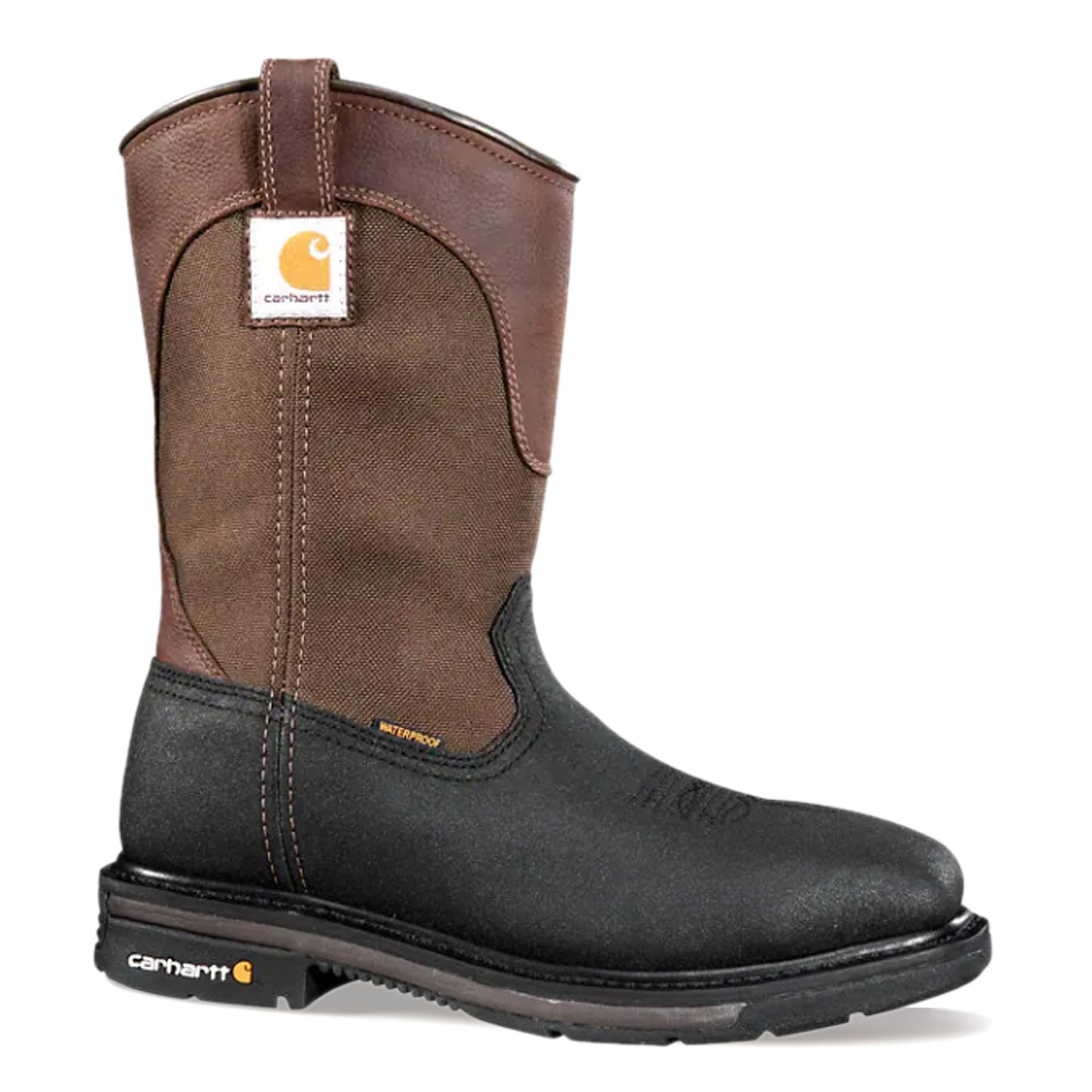 Peltz Shoes Men's Carhartt Rugged Flex 11in Steel Toe WP Wellington Boot BROWN BLACK CMP1258