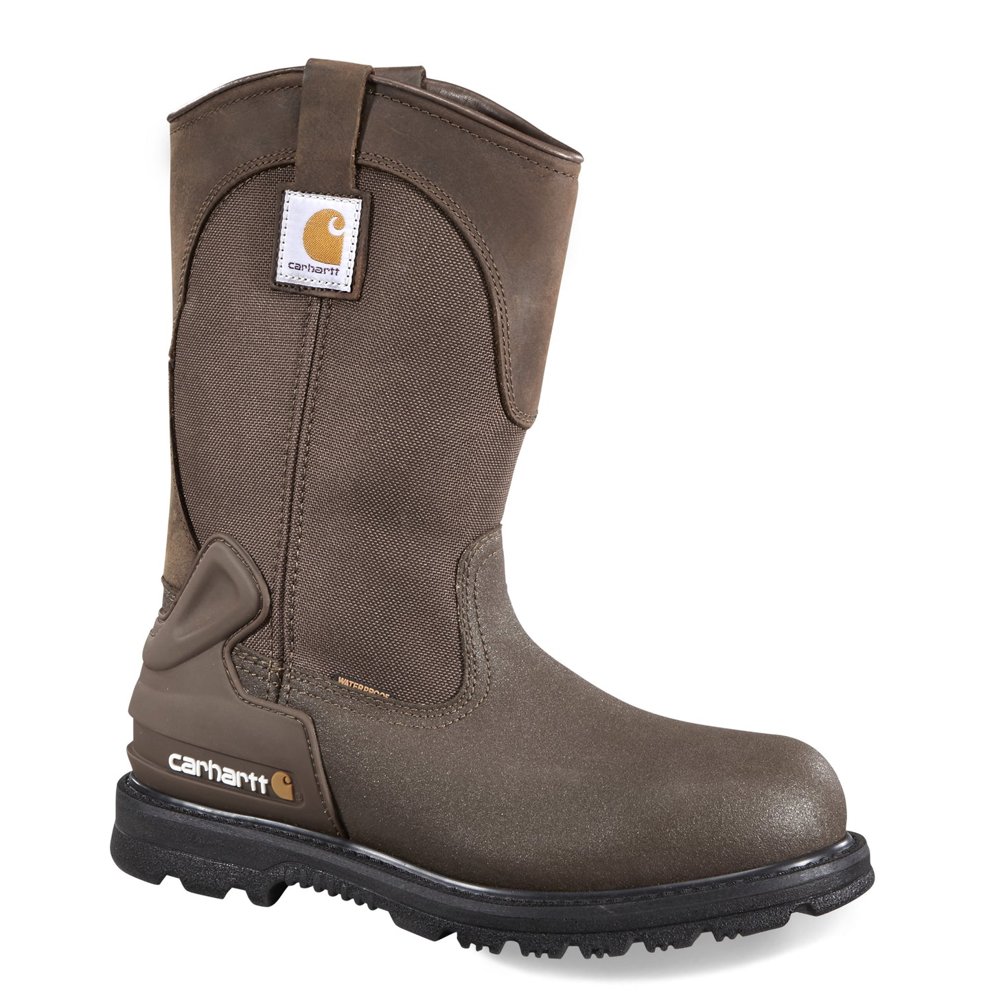 Peltz Shoes Men's Carhartt Heritage WP 11in Steel Toe Wellington Boot DARK BROWN CMP1270