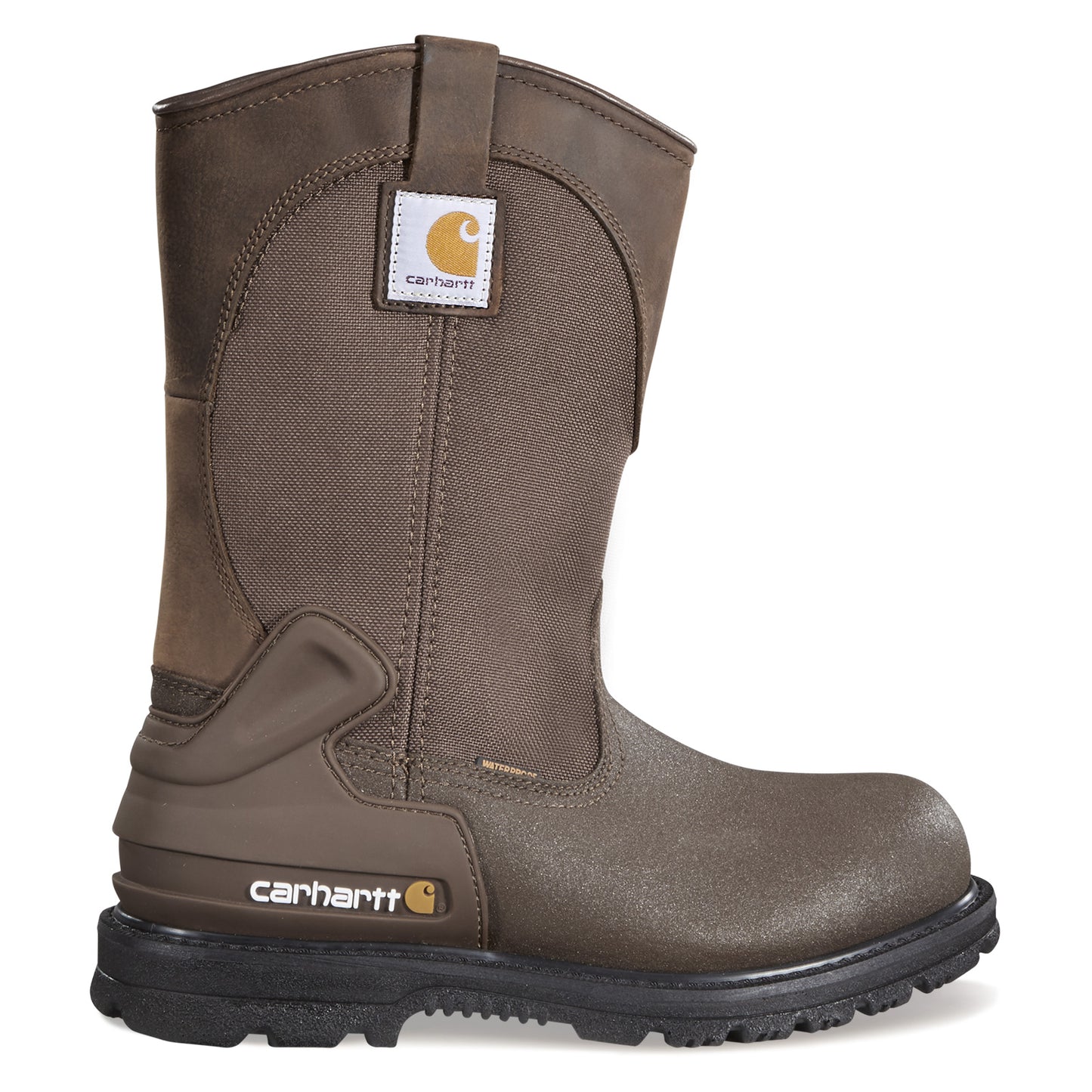 Peltz Shoes Men's Carhartt Heritage WP 11in Steel Toe Wellington Boot DARK BROWN CMP1270