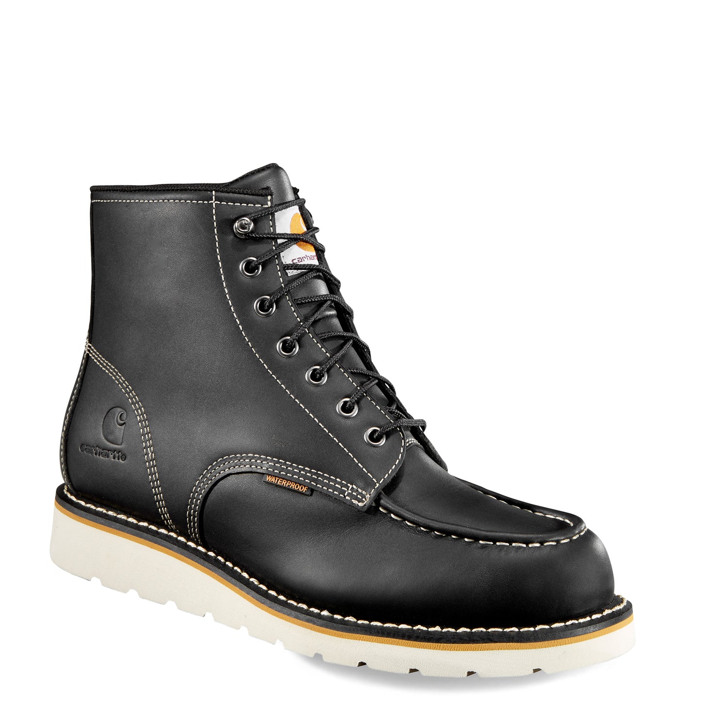 Peltz Shoes Men's Carhartt 6 Inch Waterproof Moc Toe Wedge Work Boot BLACK CMW6191