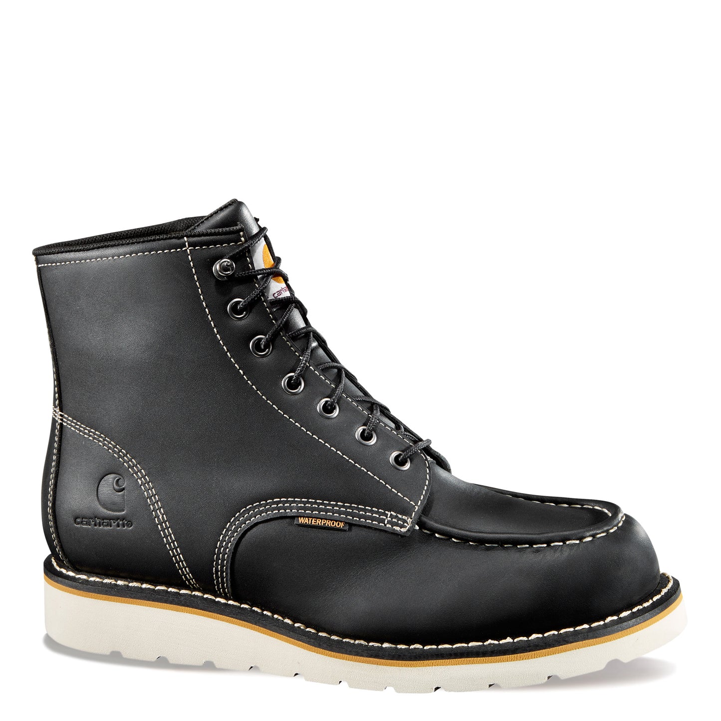 Peltz Shoes Men's Carhartt 6 Inch Waterproof Moc Toe Wedge Work Boot BLACK CMW6191