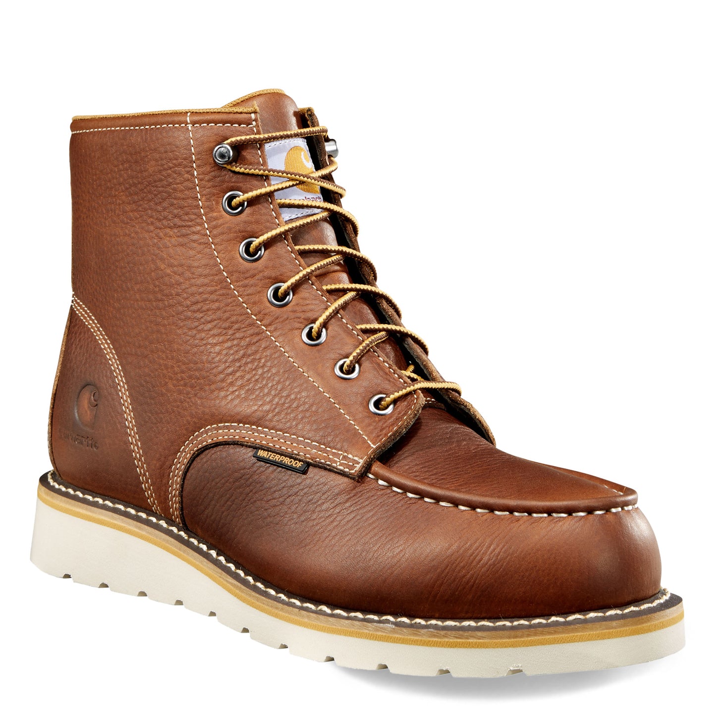 Peltz Shoes Men's Carhartt 6 Inch Waterproof Moc Steel Toe Wedge Work Boot REDDISH BROWN CMW6275
