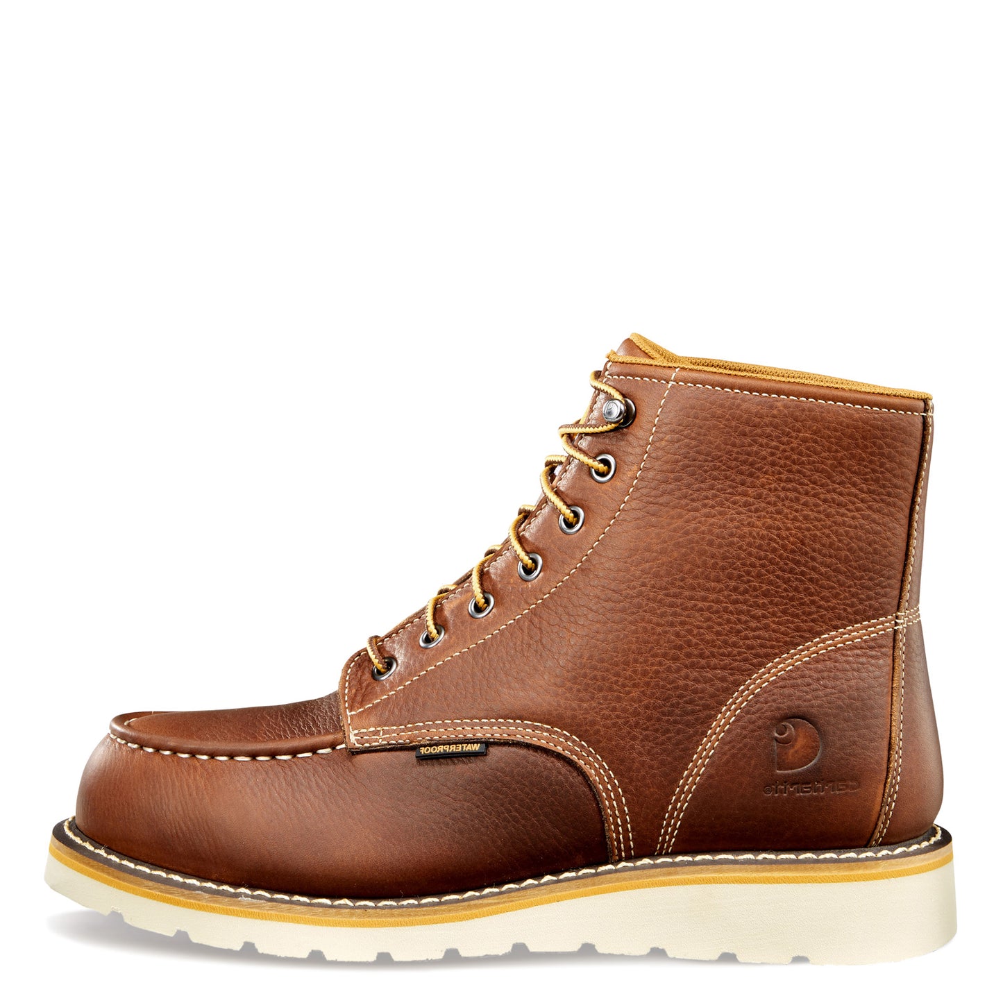 Peltz Shoes Men's Carhartt 6 Inch Waterproof Moc Steel Toe Wedge Work Boot REDDISH BROWN CMW6275