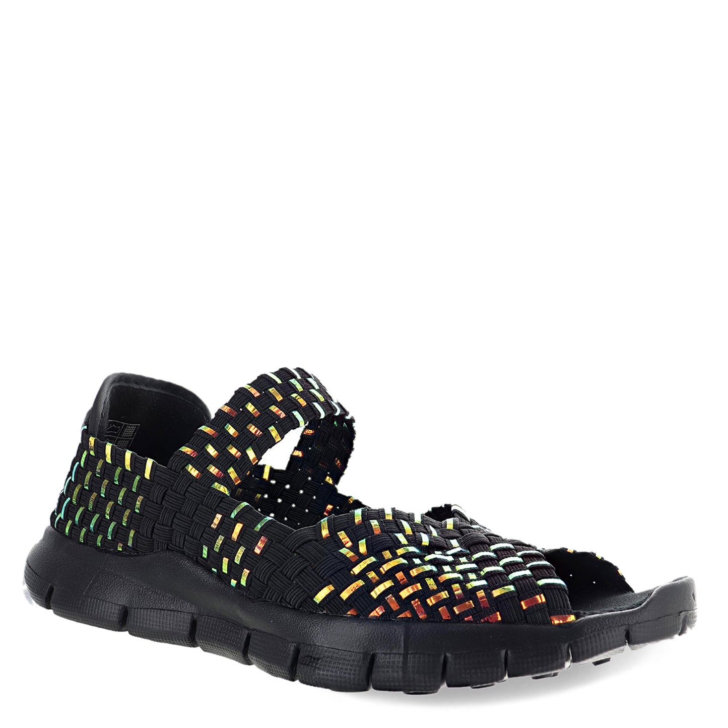 Peltz Shoes Women's Bernie Mev Comfi Sandal BLACK PLASMA COMFI BLK PLAS