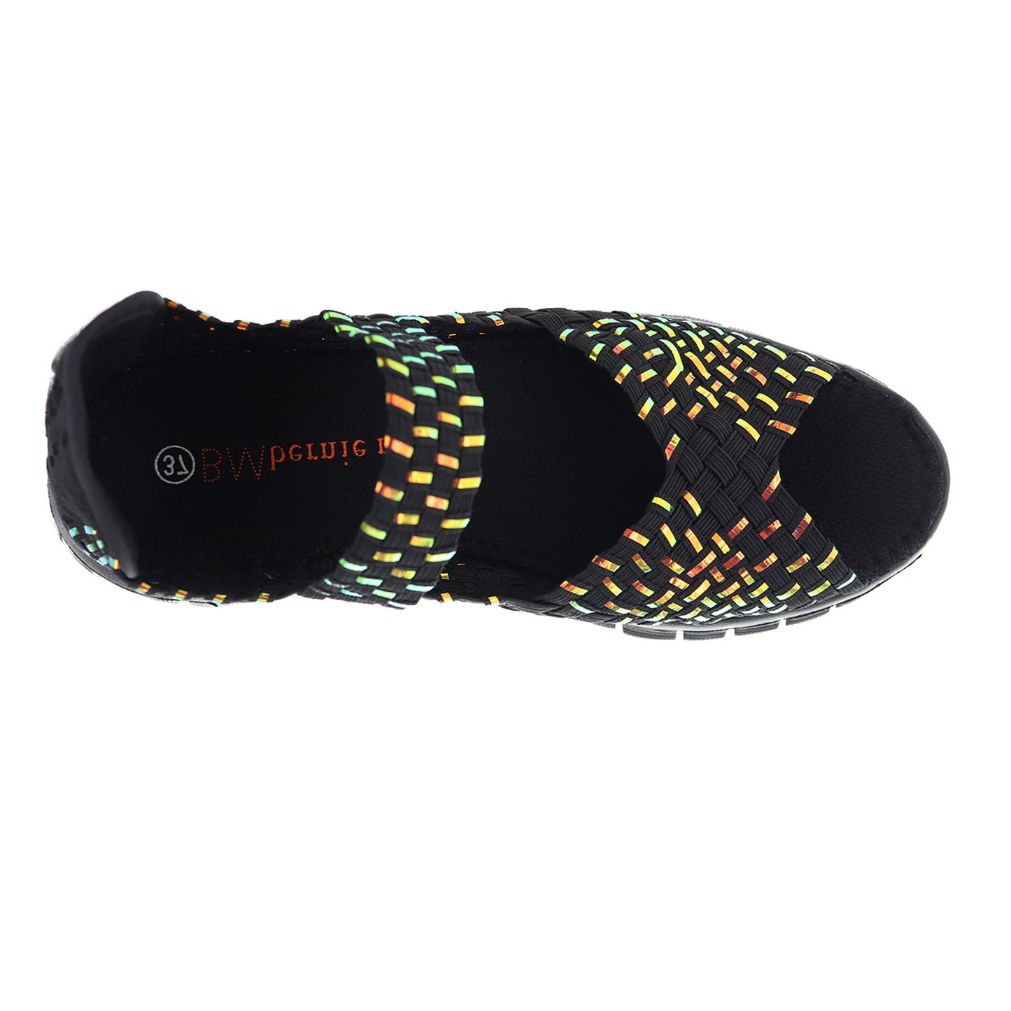 Peltz Shoes Women's Bernie Mev Comfi Sandal BLACK PLASMA COMFI BLK PLAS