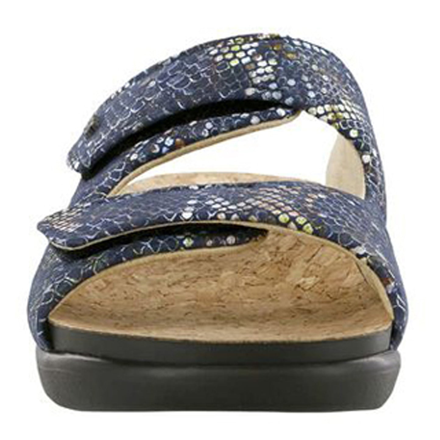 Peltz Shoes Women's SAS Cozy Sandal NAVY SNAKE COZY MULTI NAV