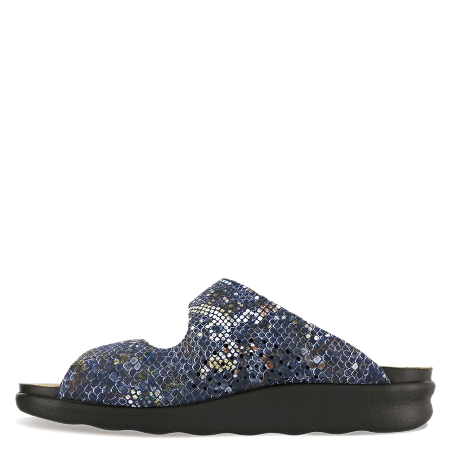 Peltz Shoes Women's SAS Cozy Sandal NAVY SNAKE COZY MULTI NAV