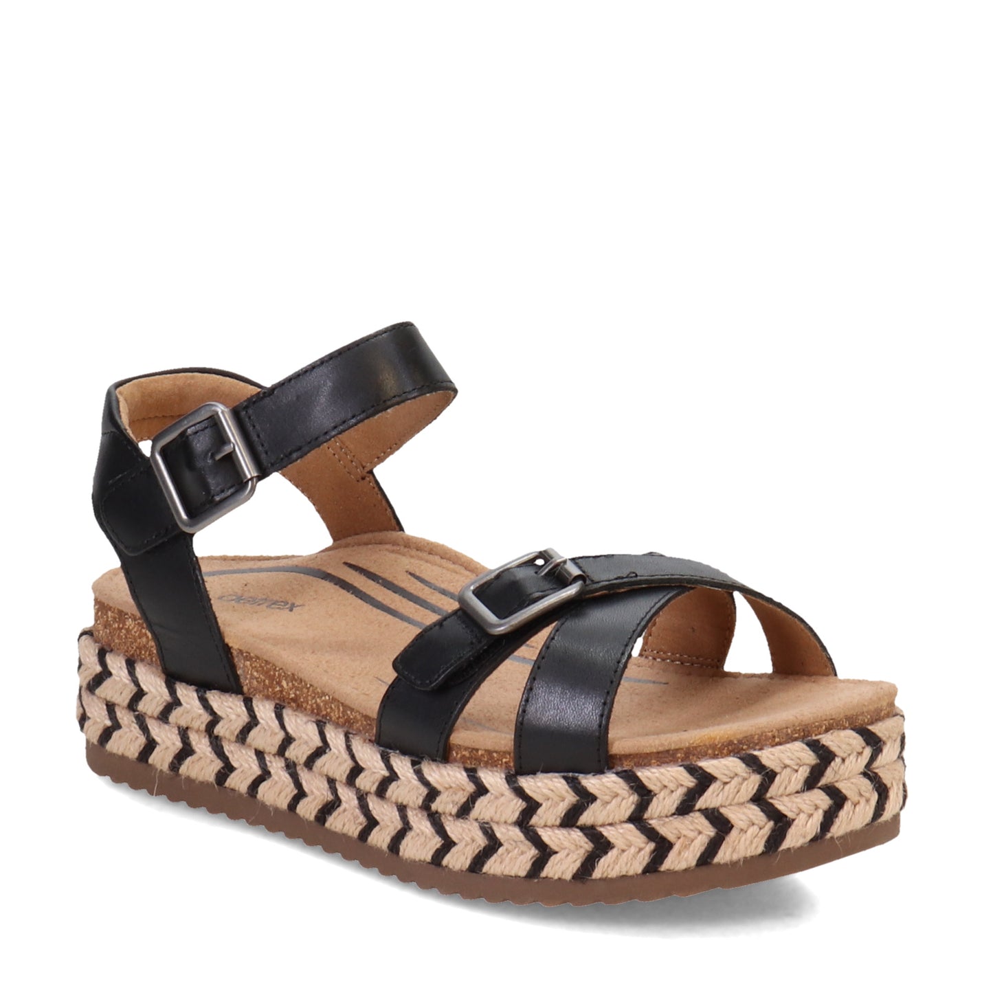 Peltz Shoes Women's Aetrex Paula Sandal BLACK CP150