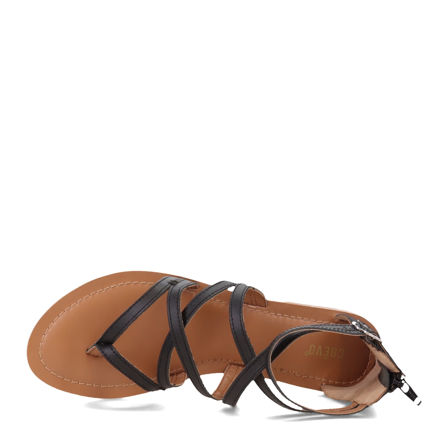 Peltz Shoes Women's Crevo Heather Sandal BLACK CW1325-001