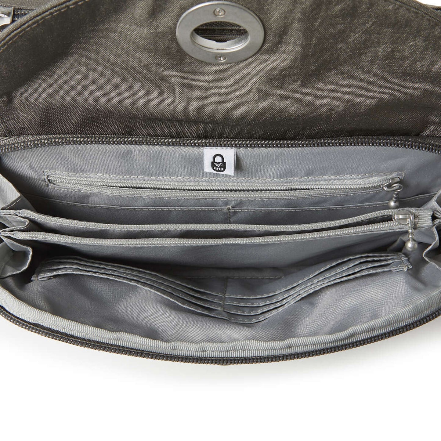 Peltz Shoes Women's Baggallini Calais Crossbody Sterling Shimmer CAL532-STERLING