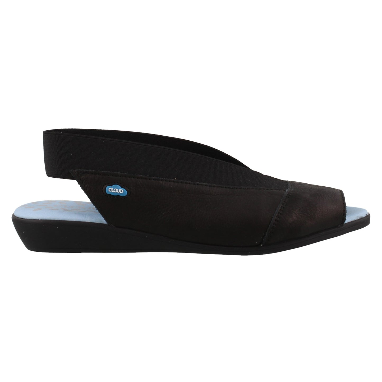 Peltz Shoes Women's Cloud Caliber Flat Sandals BLACK CALIBER BLACK