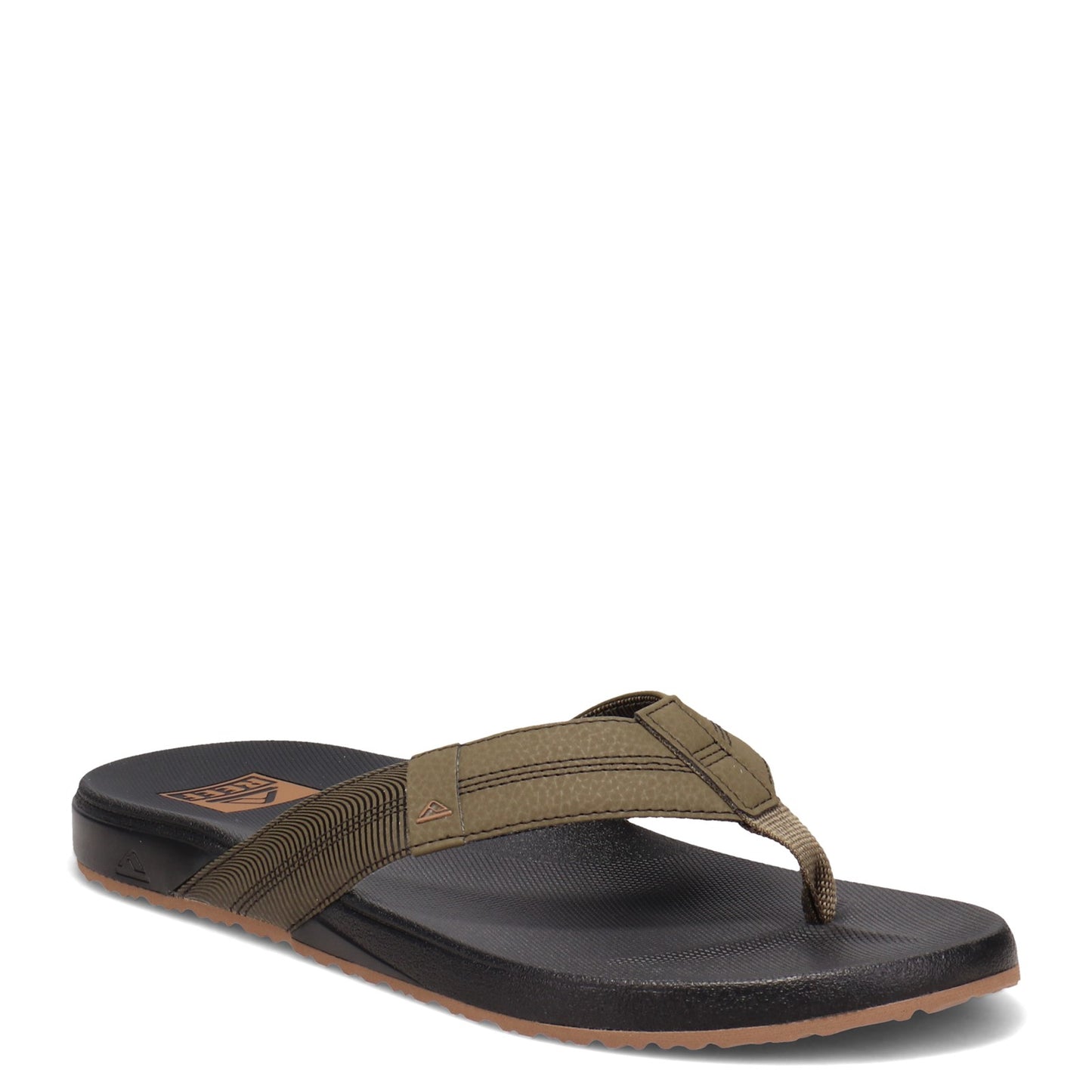 Peltz Shoes Men's Reef Cushion Bounce Thong Sandal Olive Swells CI4006
