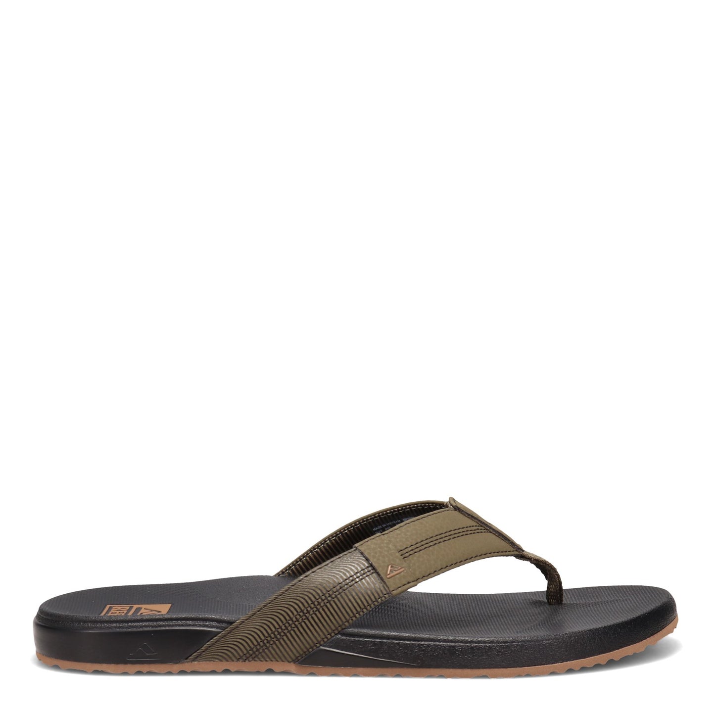 Peltz Shoes Men's Reef Cushion Bounce Thong Sandal Olive Swells CI4006