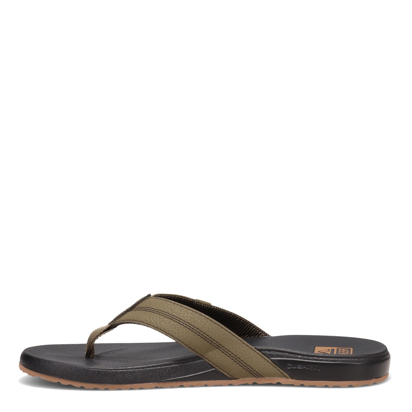 Peltz Shoes Men's Reef Cushion Bounce Thong Sandal Olive Swells CI4006