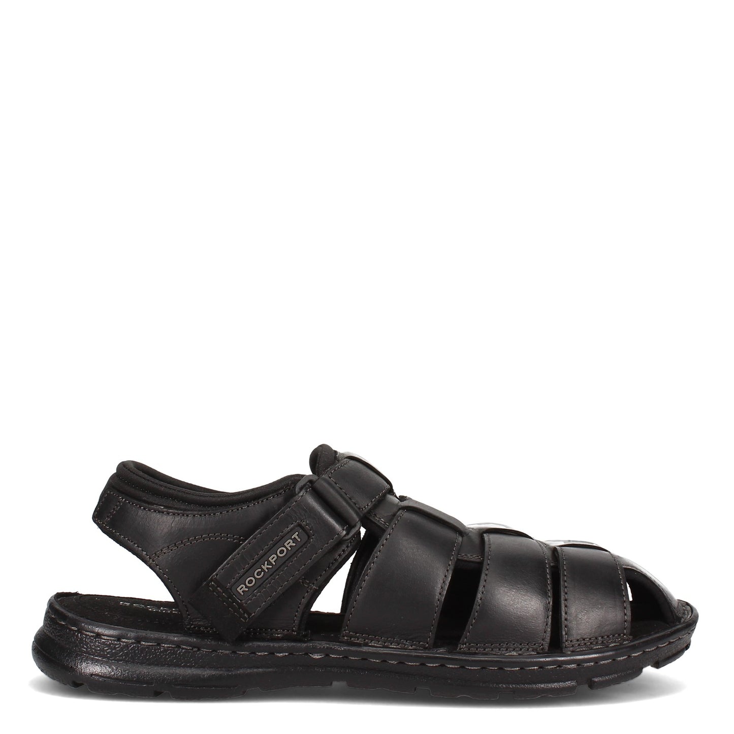 Peltz Shoes Men's Rockport Darwyn Fisherman Sandal BLACK CI5688