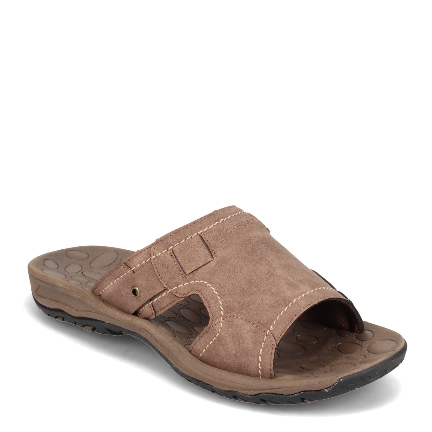 Peltz Shoes Men's Rockport Hayes Slide Sandal TAUPE CI7161