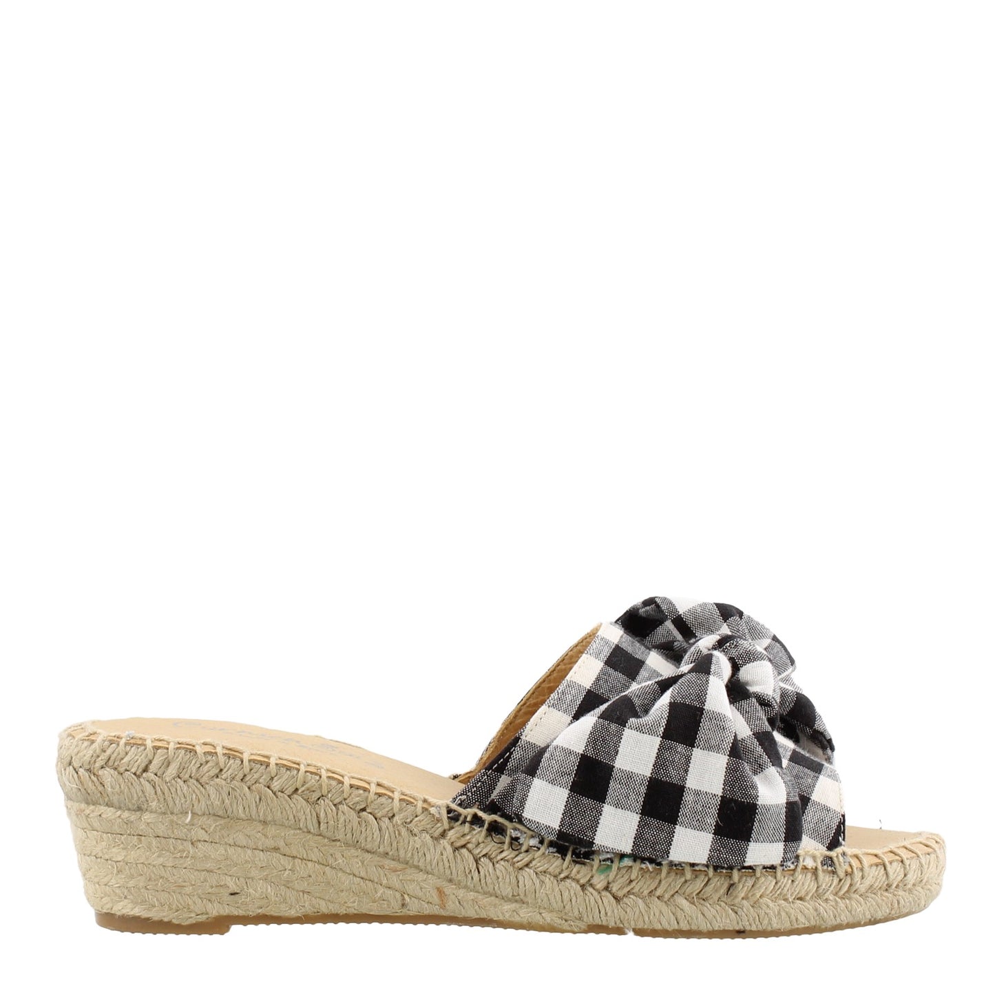 Peltz Shoes Women's Carmen Saiz CS19-10383 Slide Sandals BLACK / WHITE CS19-10383 BLK
