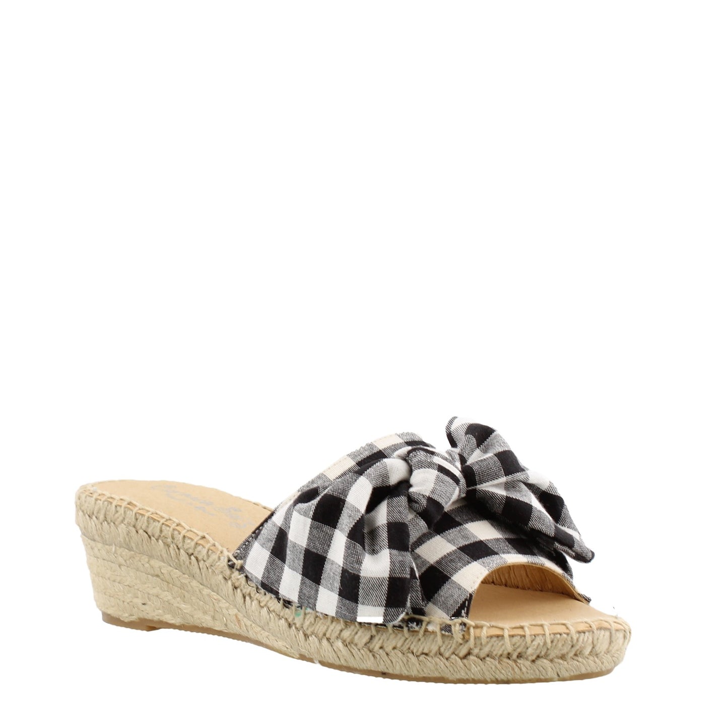 Peltz Shoes Women's Carmen Saiz CS19-10383 Slide Sandals BLACK / WHITE CS19-10383 BLK