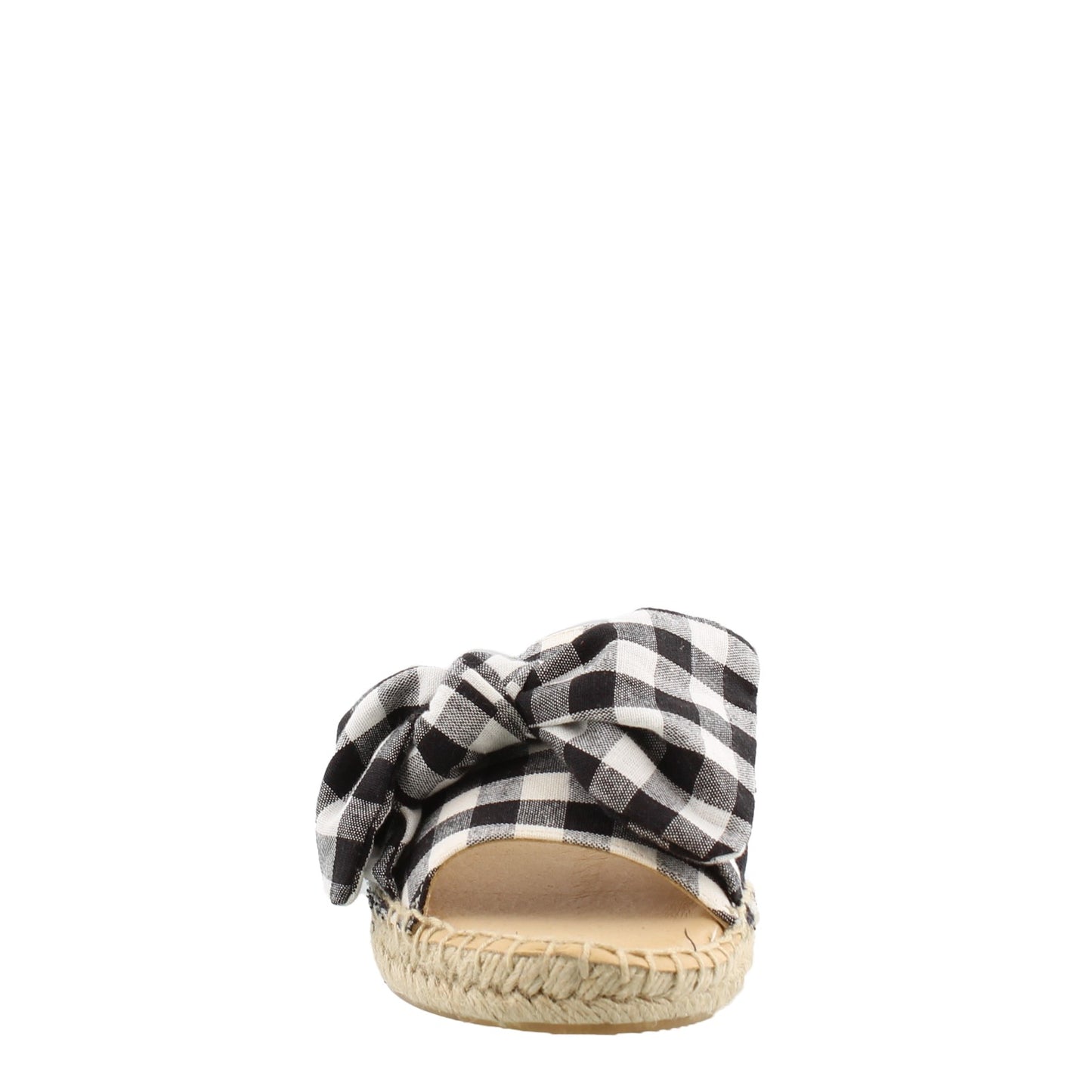 Peltz Shoes Women's Carmen Saiz CS19-10383 Slide Sandals BLACK / WHITE CS19-10383 BLK