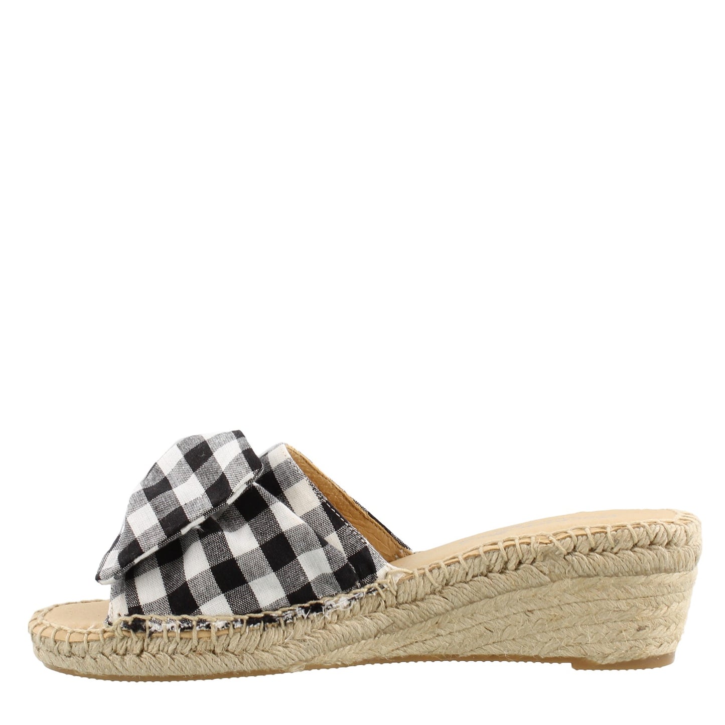 Peltz Shoes Women's Carmen Saiz CS19-10383 Slide Sandals BLACK / WHITE CS19-10383 BLK