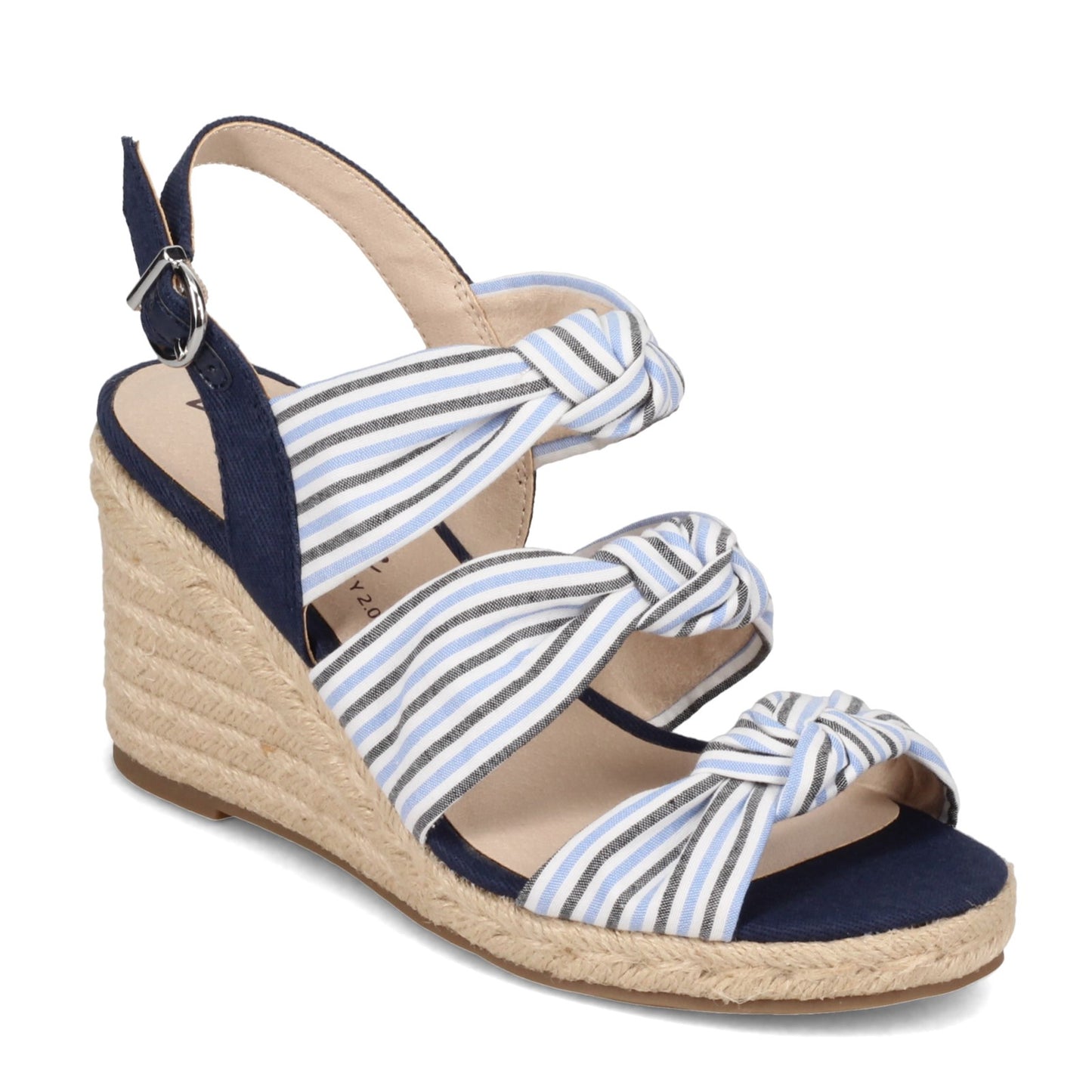 Peltz Shoes Women's LifeStride Talent Sandal Blue Seersucker D4842M2402