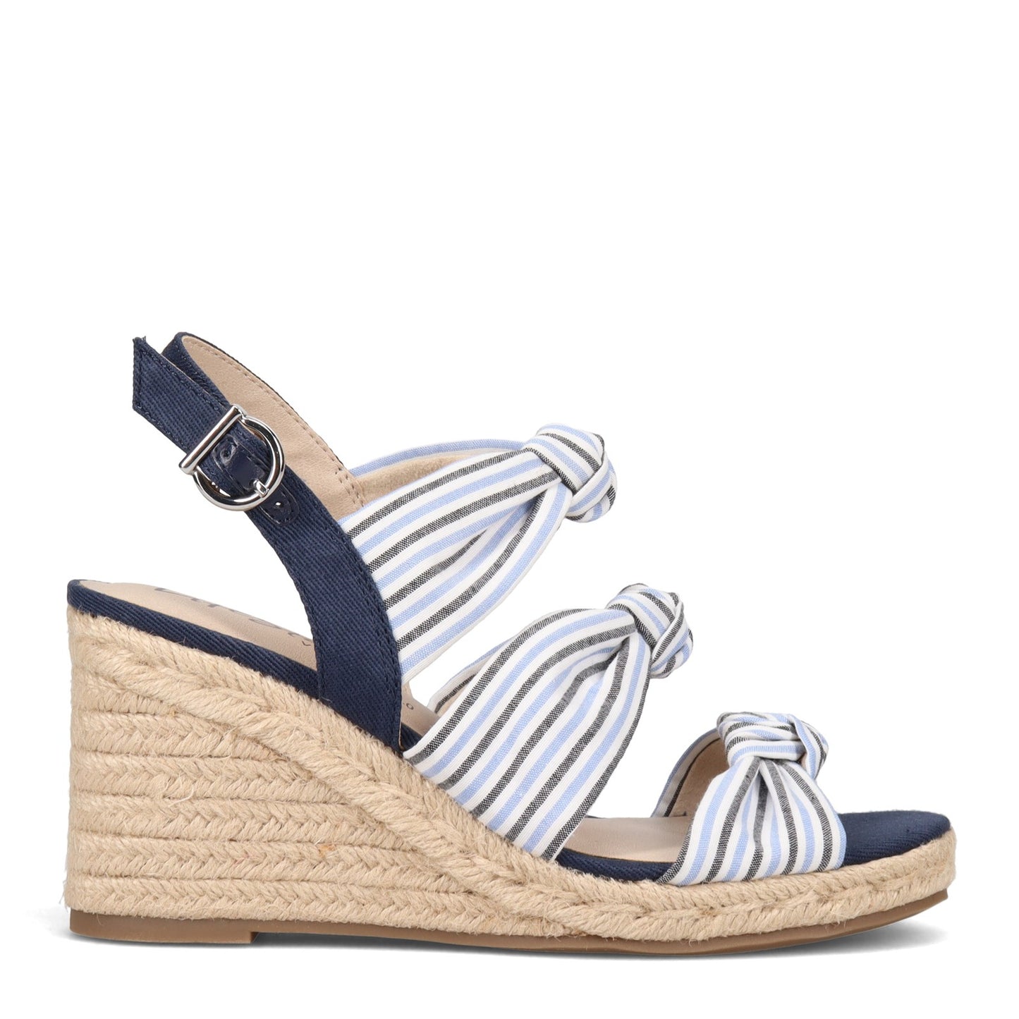 Peltz Shoes Women's LifeStride Talent Sandal Blue Seersucker D4842M2402