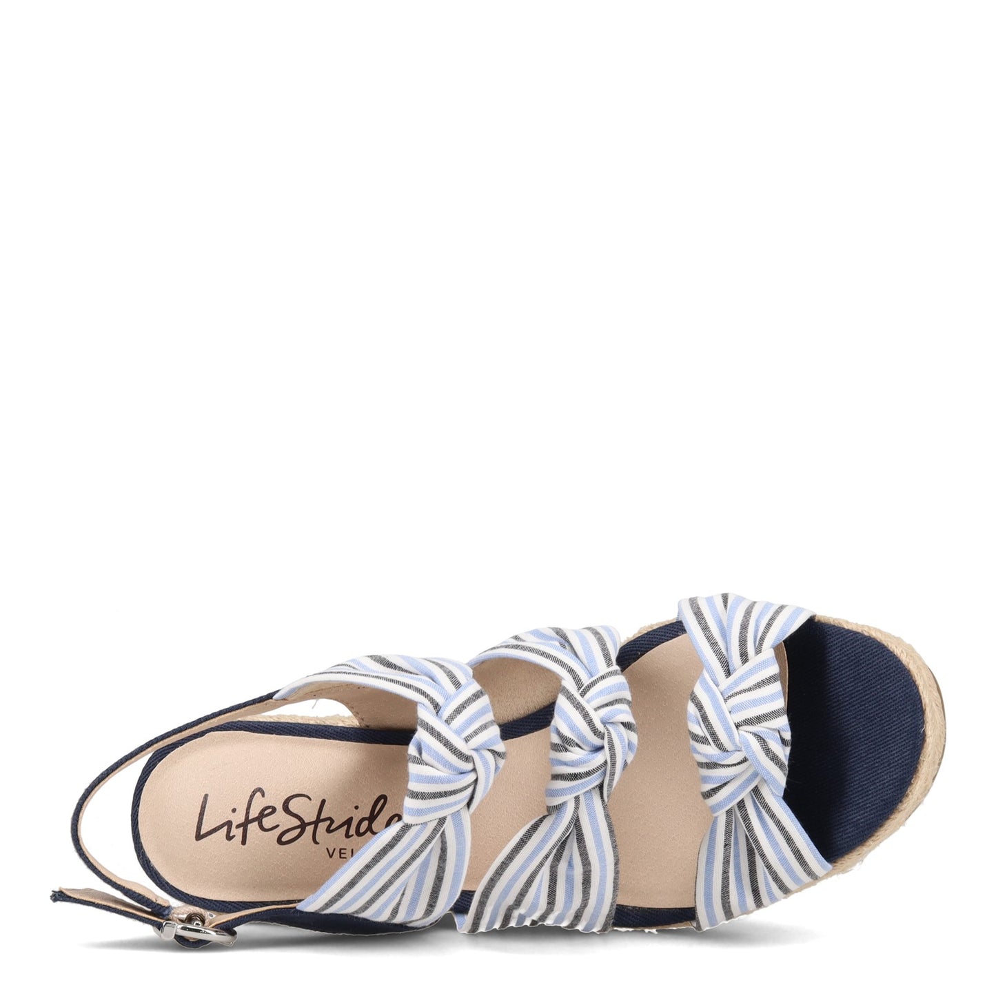 Peltz Shoes Women's LifeStride Talent Sandal Blue Seersucker D4842M2402