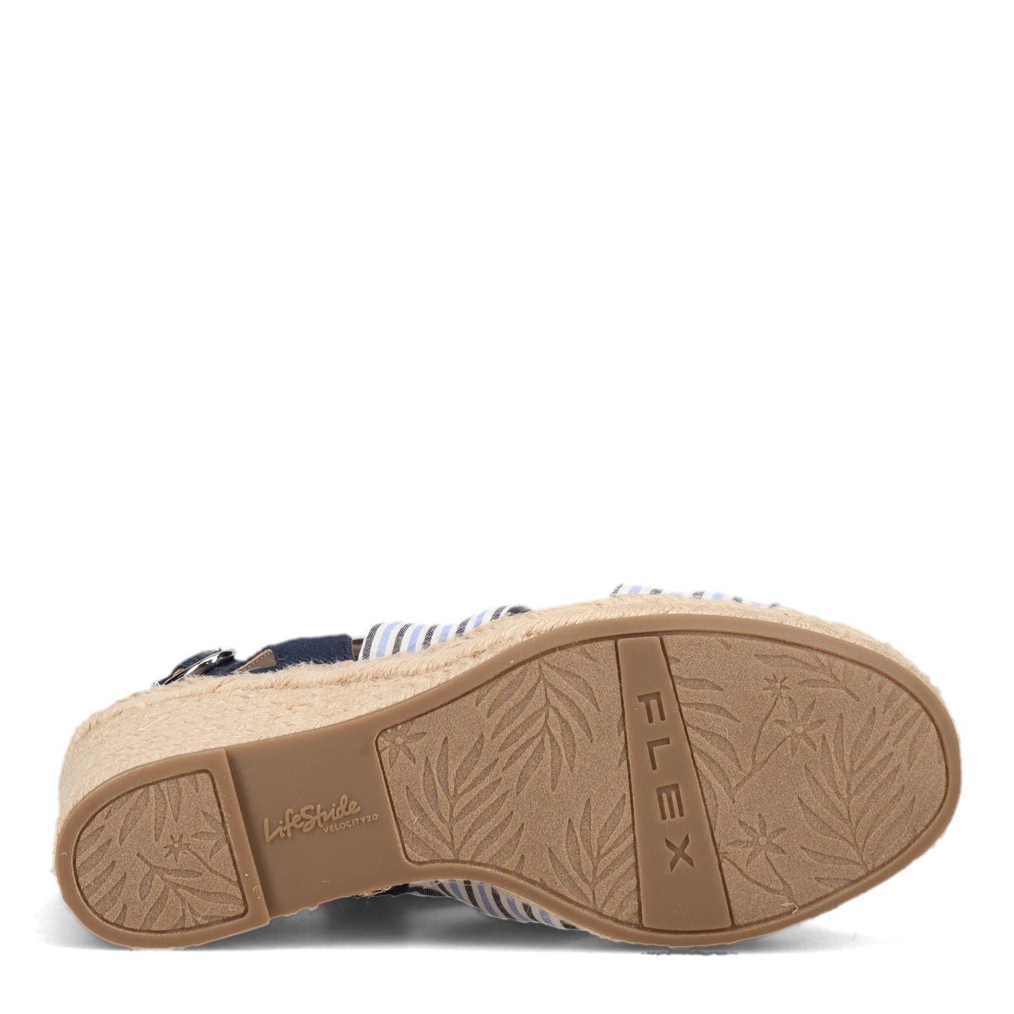 Peltz Shoes Women's LifeStride Talent Sandal Blue Seersucker D4842M2402